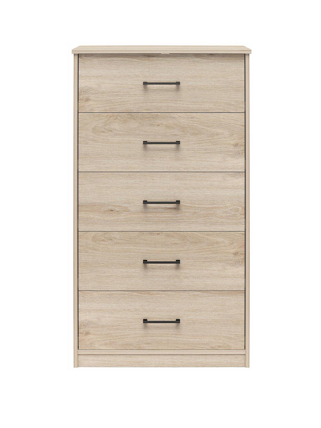  image of dorel-home-pearce-5-drawer-chest-oak