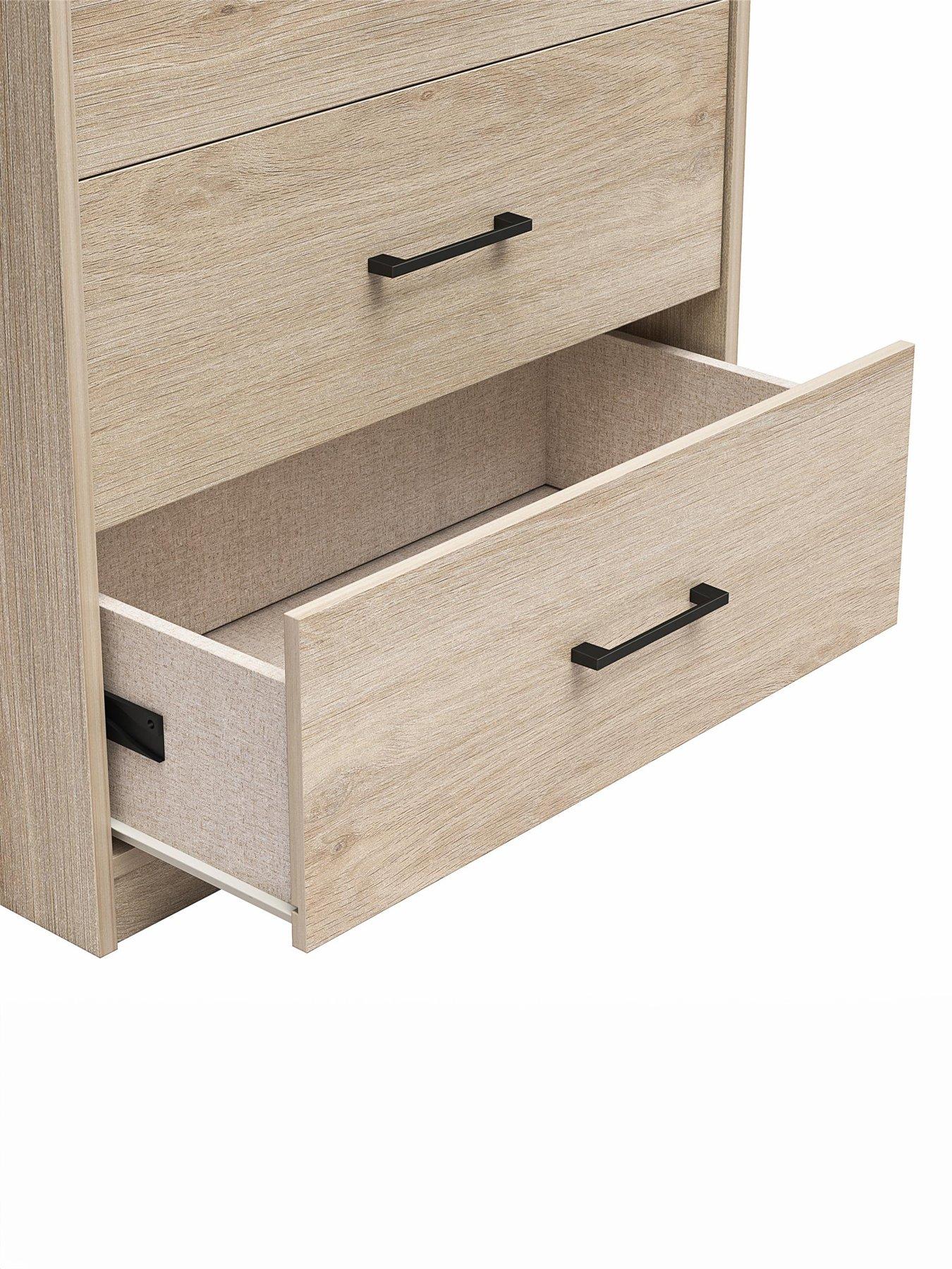 image of dorel-home-pearce-5-drawer-chest-oak