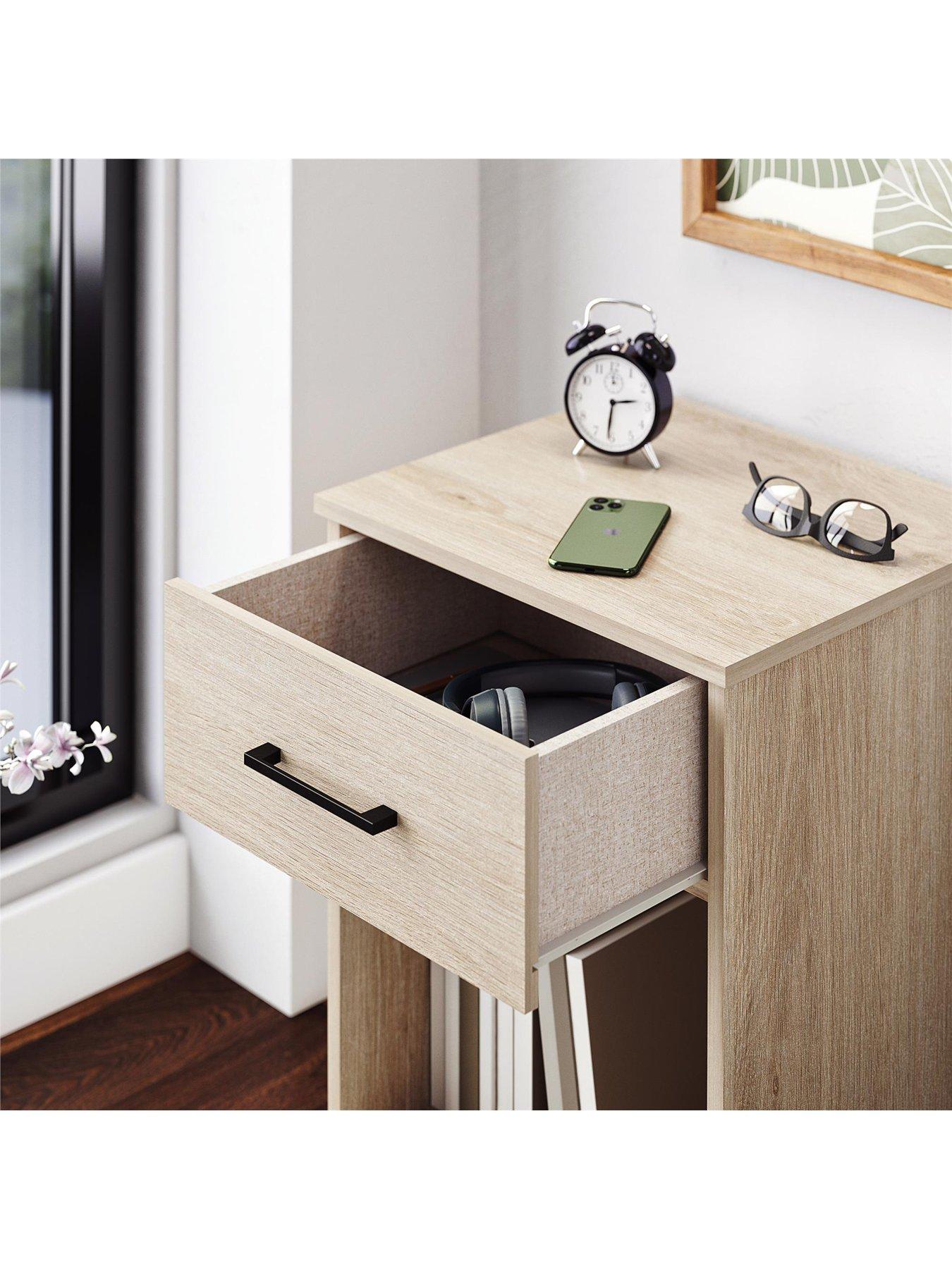  image of dorel-home-pearce-1-drawernbspbedside-table-oak