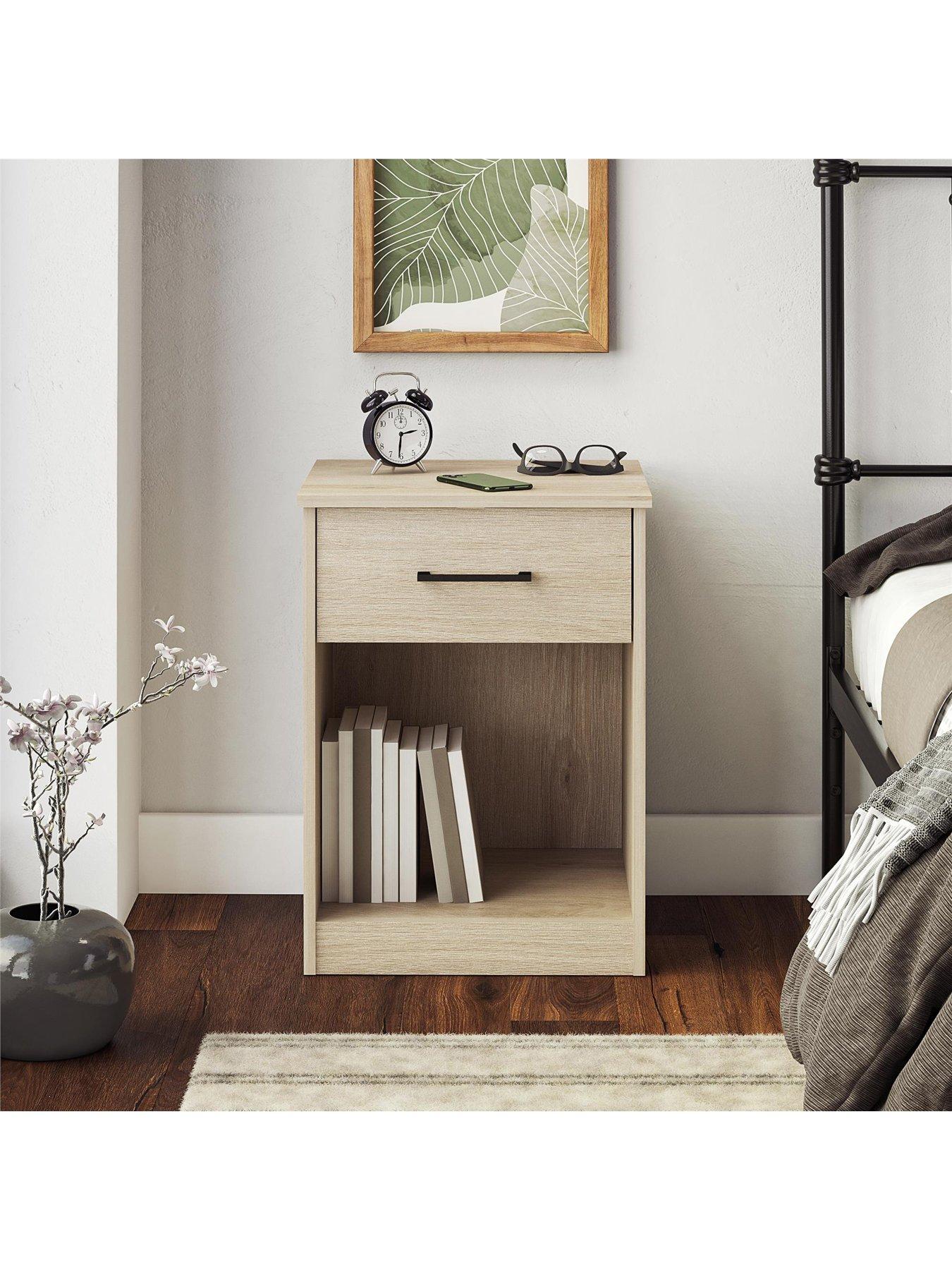  image of dorel-home-pearce-1-drawernbspbedside-table-oak