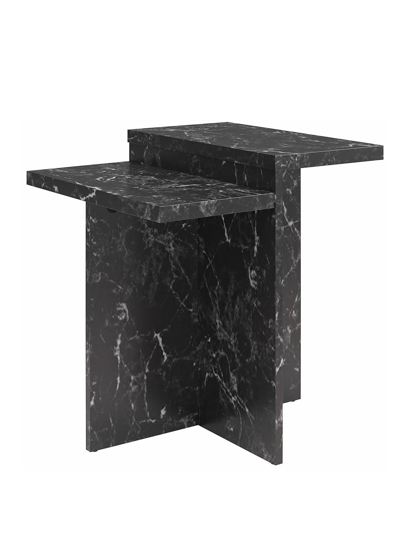 Image 3 of 7 of Dorel Home Brielle Faux Marble Side Table - Black