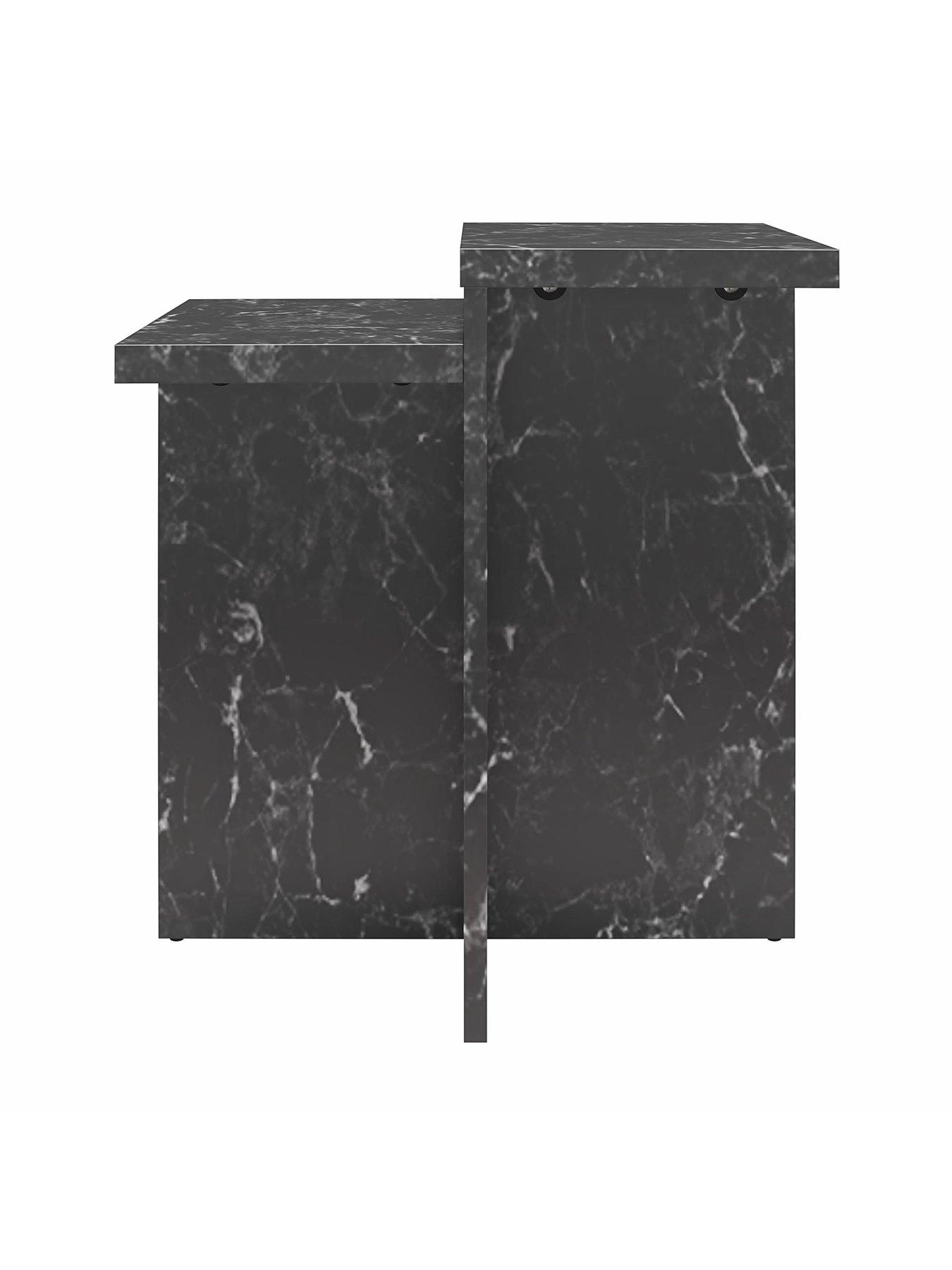 Image 4 of 7 of Dorel Home Brielle Faux Marble Side Table - Black