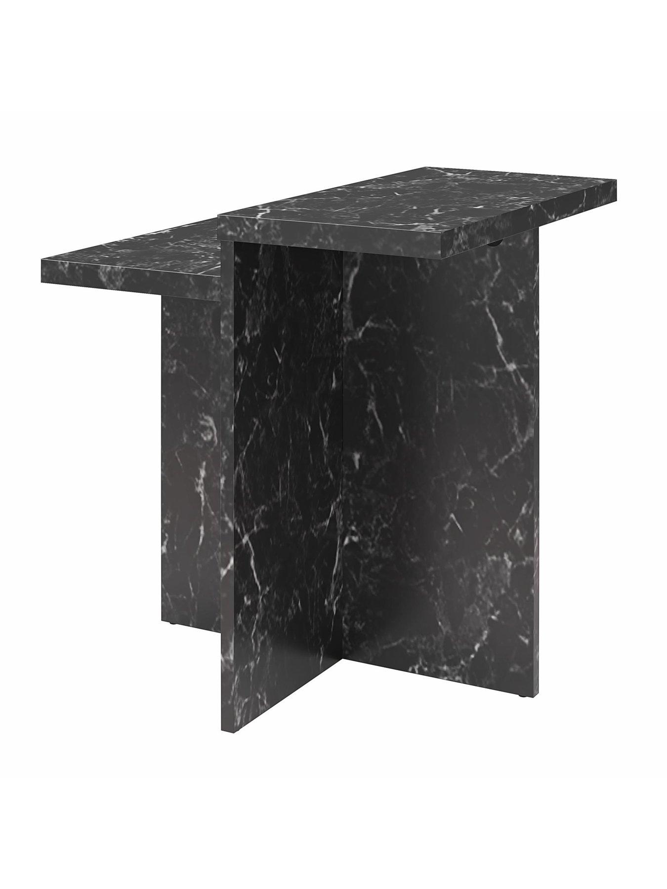 Image 5 of 7 of Dorel Home Brielle Faux Marble Side Table - Black
