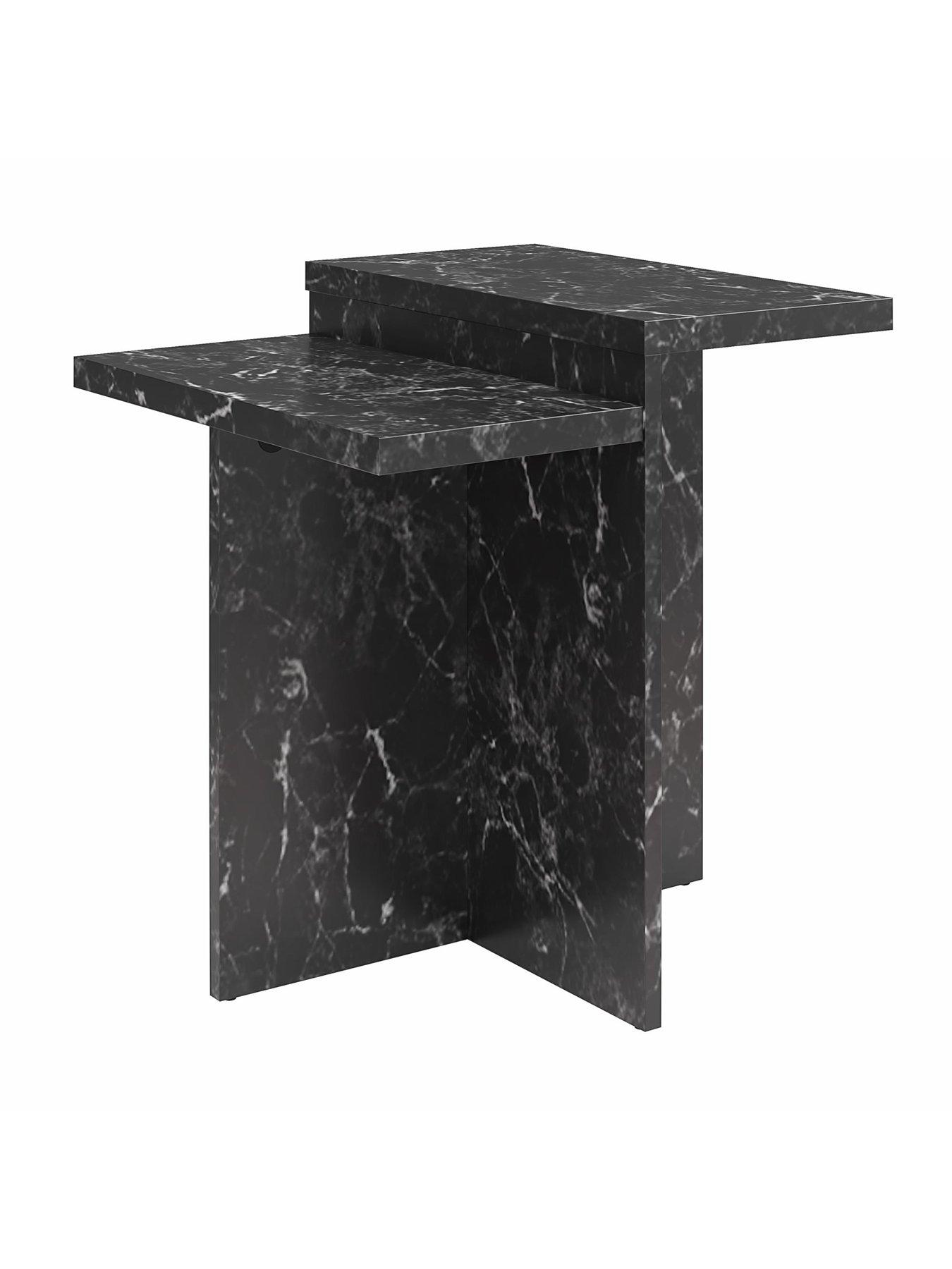 Image 6 of 7 of Dorel Home Brielle Faux Marble Side Table - Black