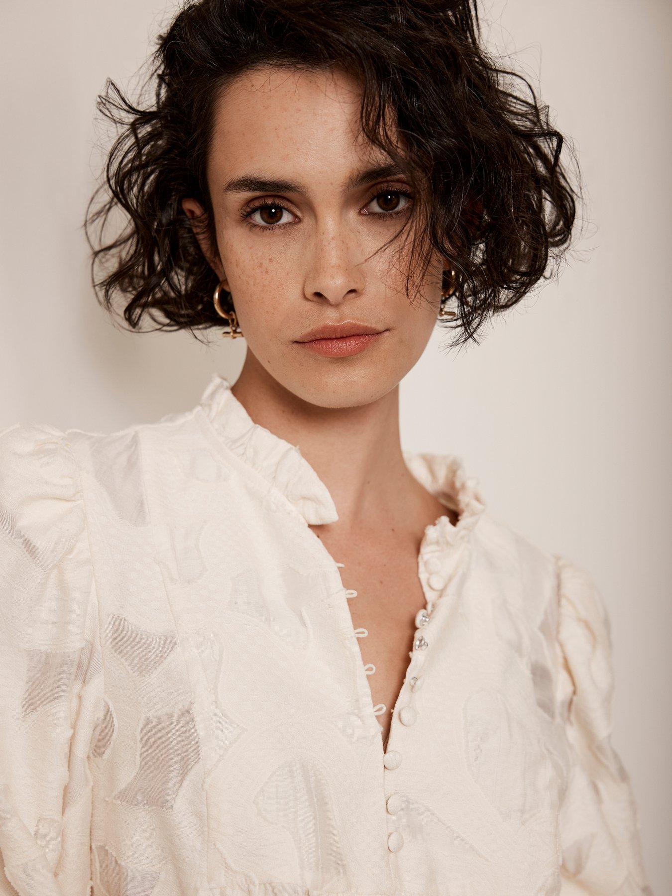  image of mint-velvet-jacquard-blouse-cream