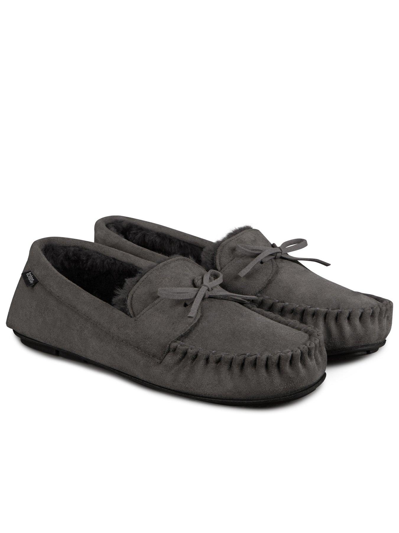undefined Suedette Faux Fur Lined Moccasin Slippers