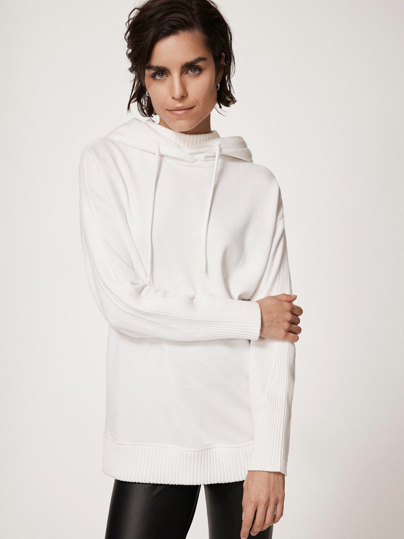 undefined Cream Knit Mix Hoodie - Ivory