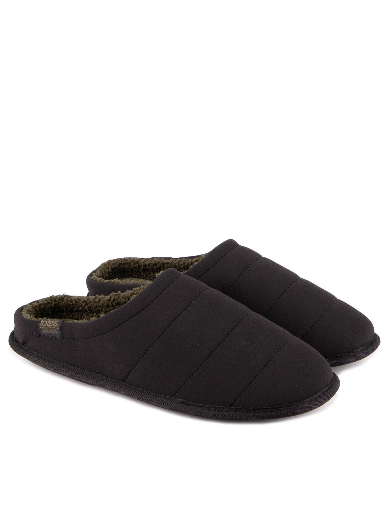 TOTES Isotoner Sport Quilted Mule Slipper Black Littlewoods