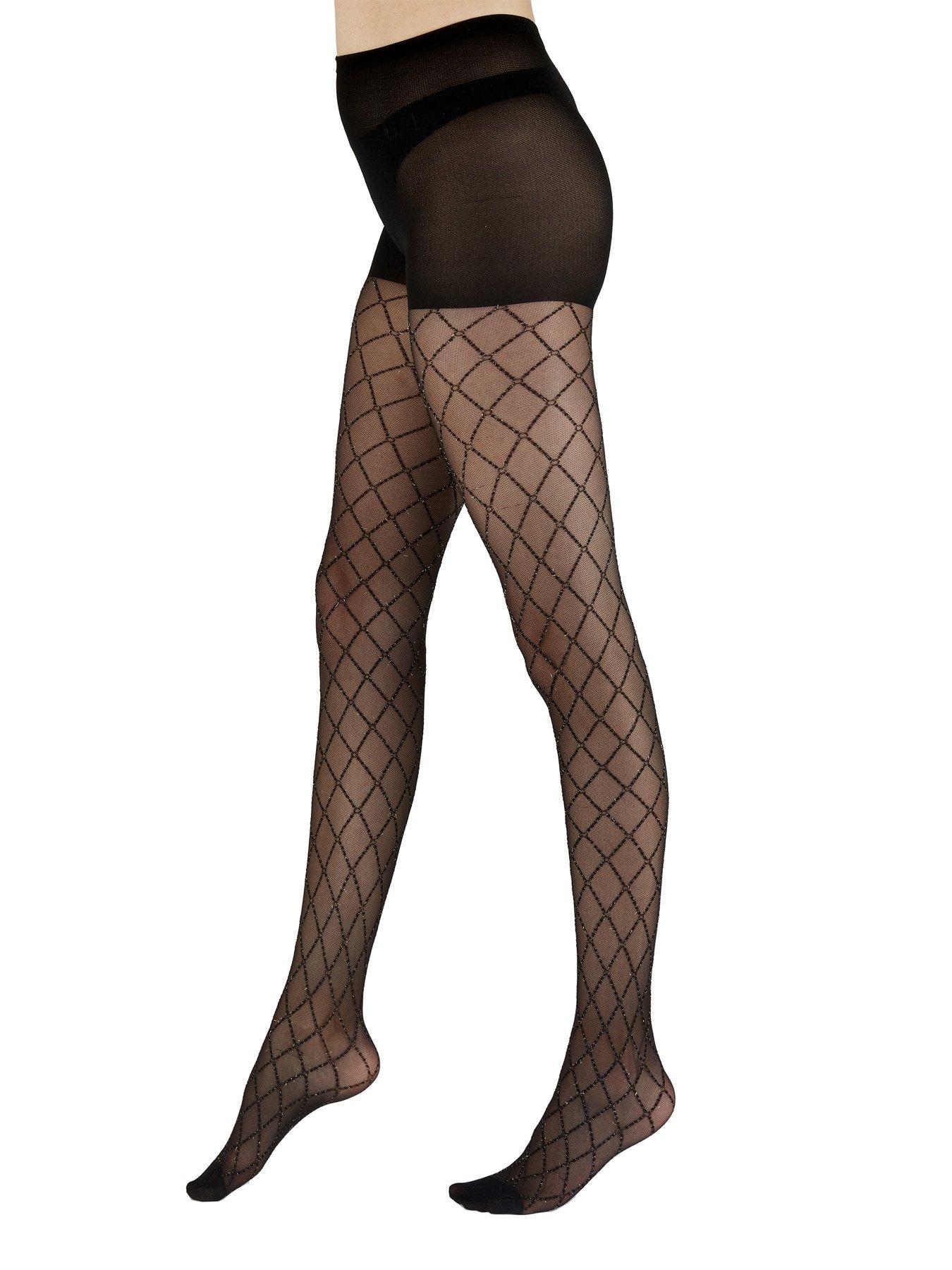 undefined Diamond Detail Fashion Tights - Black