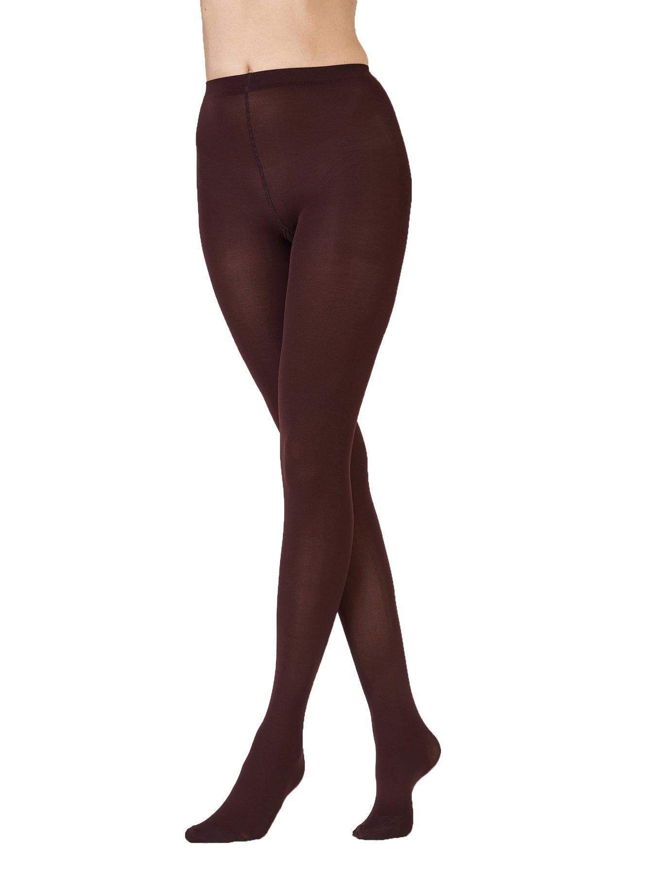 Pretty Polly 60 Denier 3D Tights - Burgundy Red