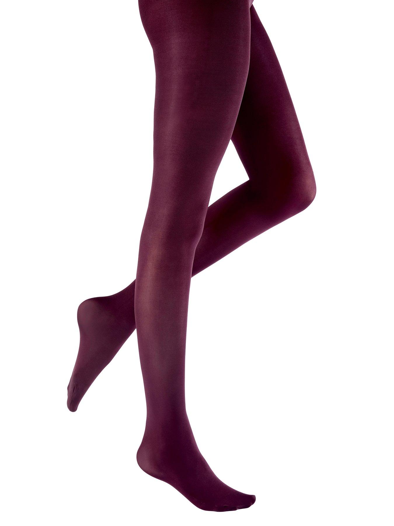  image of pretty-polly-60-denier-3d-tights-burgundy-red