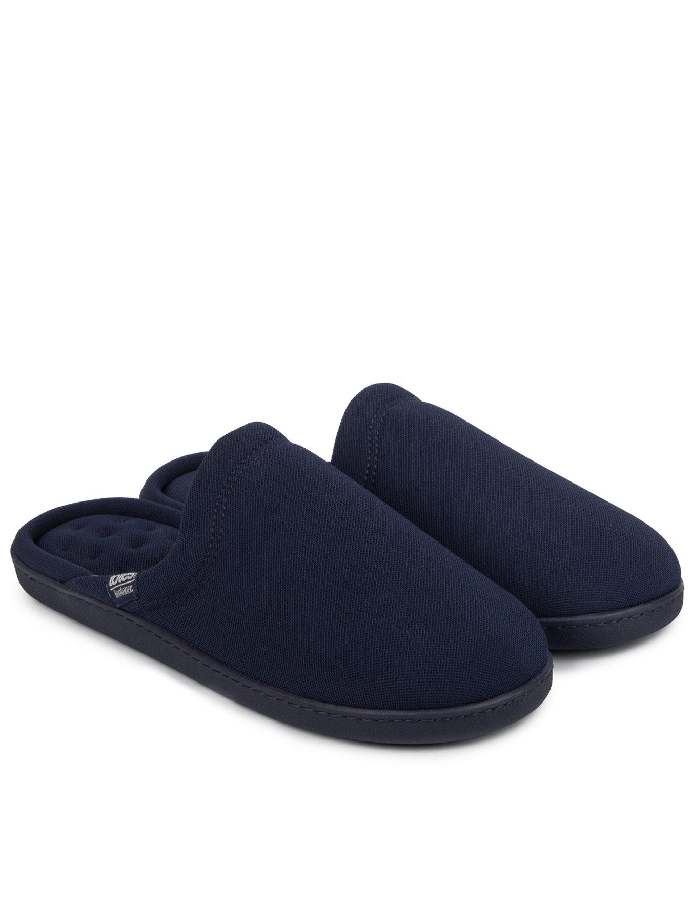 undefined Isotoner Textured Mule Stripe Lining Slipper - Navy