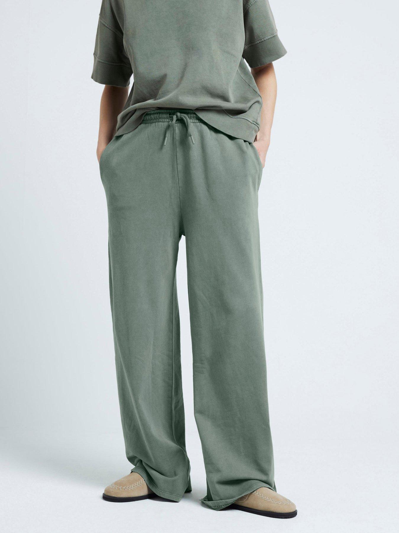 undefined Wide Leg Jogger - Khaki