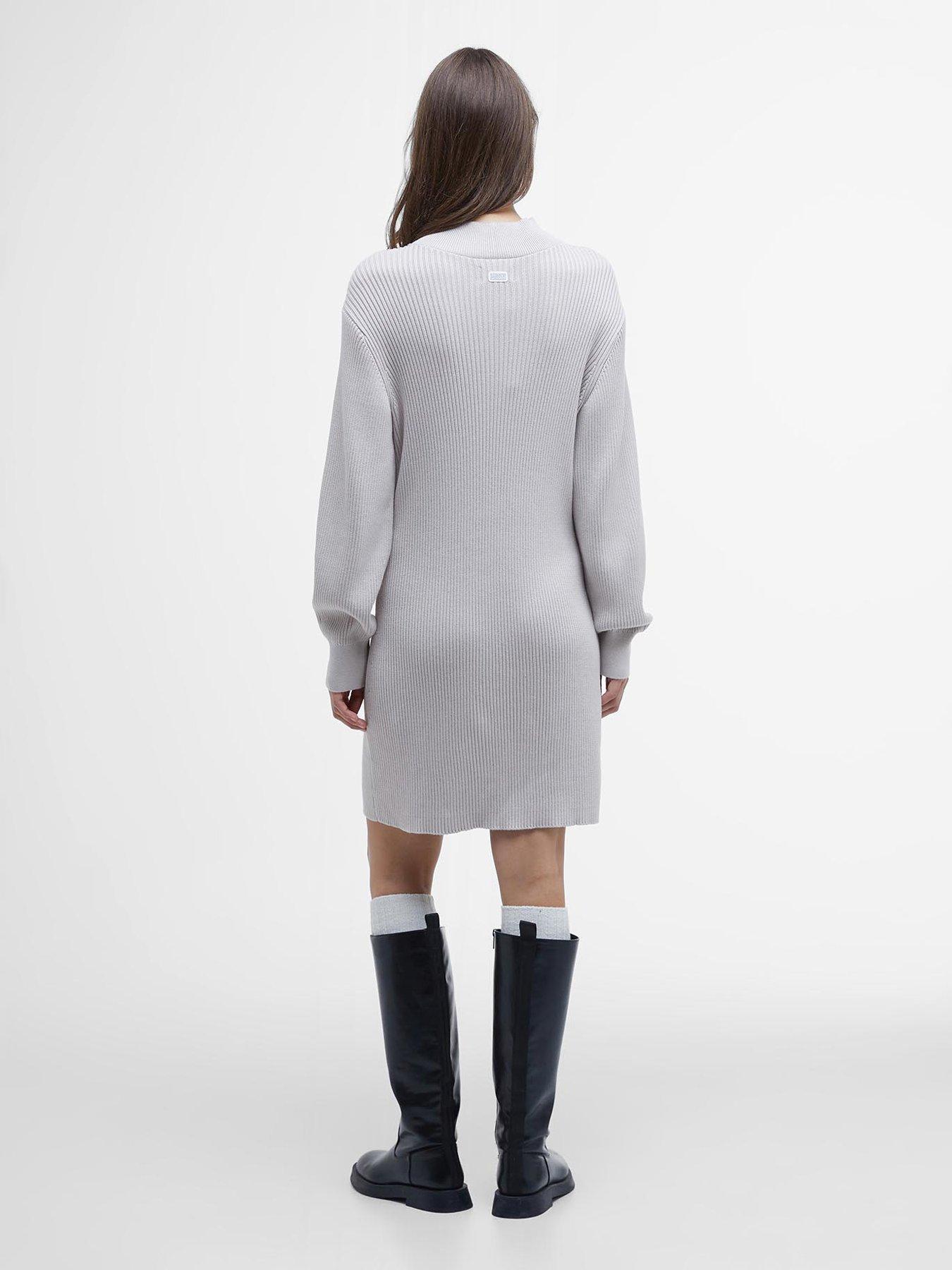  image of barbour-international-franchesca-knitted-dress-cream