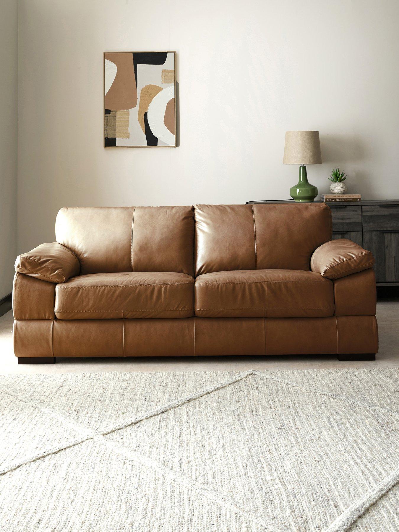 The Very Collection Marlow Italian Leather 3 Seater Sofa - FSC® Certified