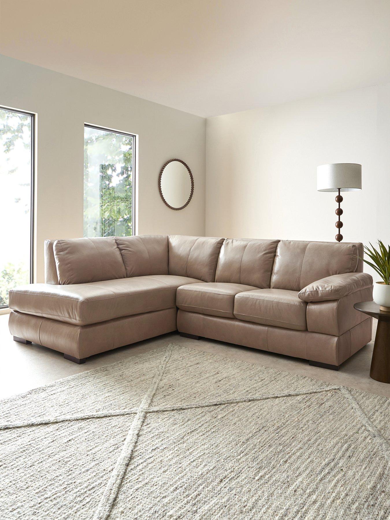 Image 1 of 7 of The Very Collection Marlow Italian Leather Left Hand Corner Chaise - FSC&reg; Certified