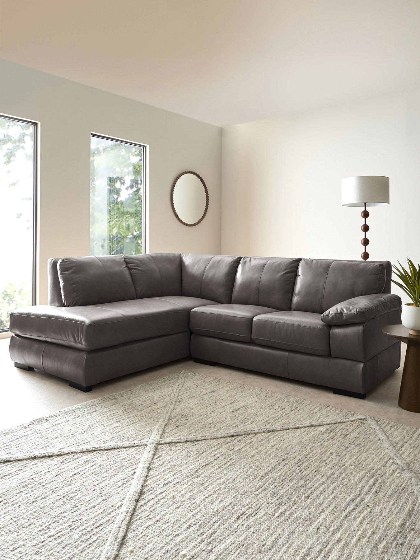 Very Home Marlow Italian Leather Left Hand Corner Chaise