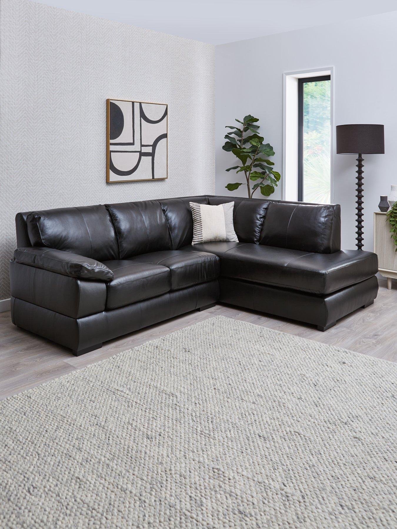 Very Home Marlow Right Hand Corner Leather Chaise Sofa