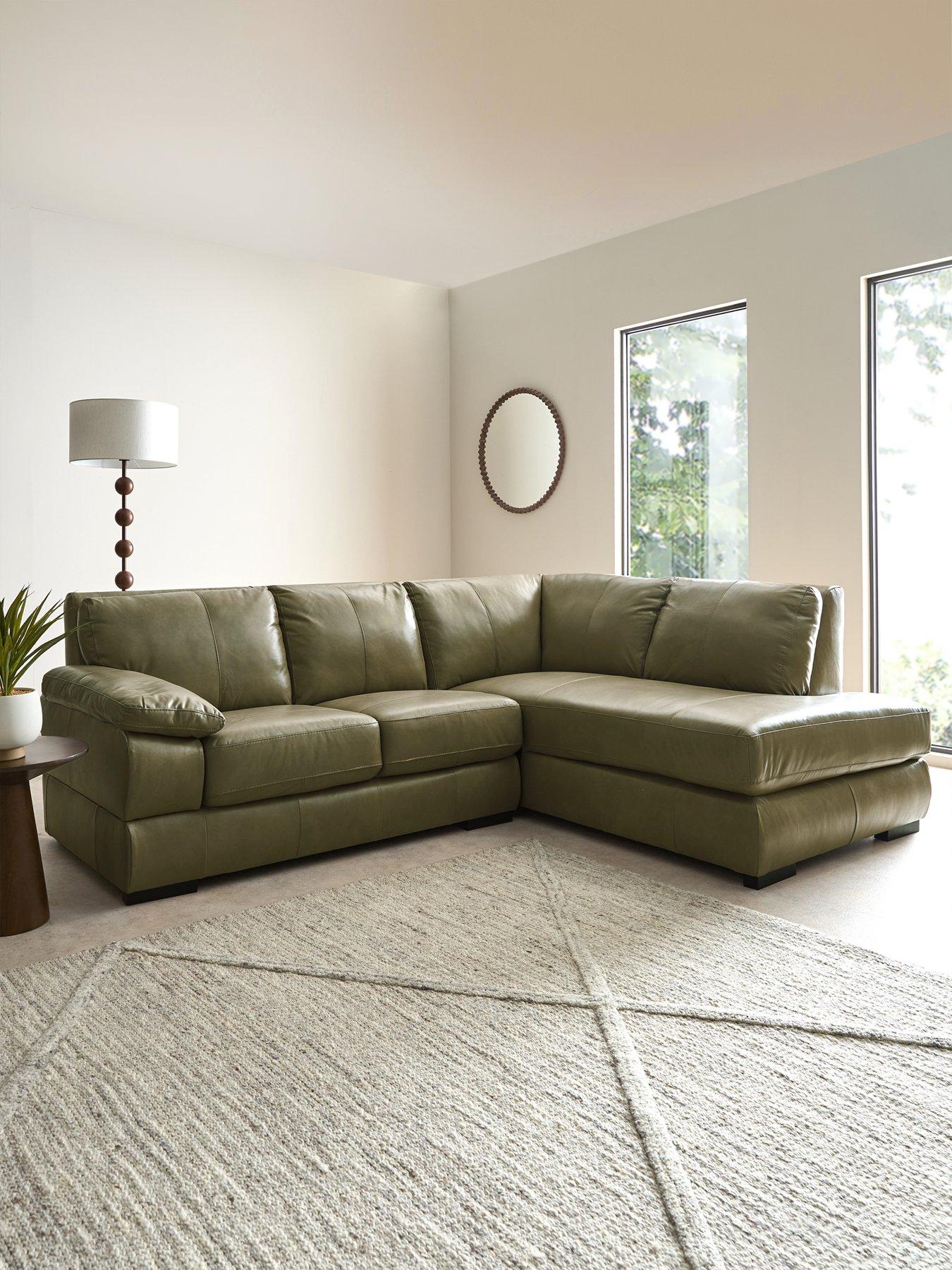 The Very Collection Marlow Italian Leather Right Hand Corner Chaise - FSC® Certified