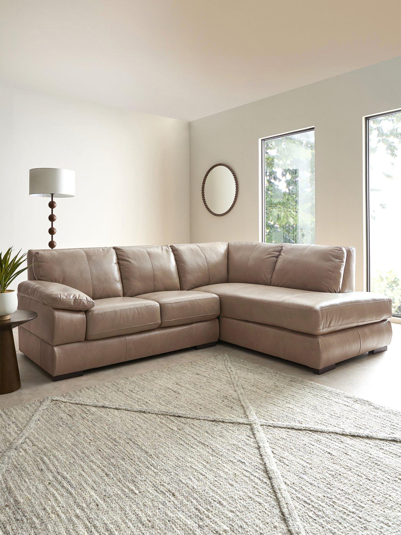 Image 1 of 7 of The Very Collection Marlow Italian Leather Right Hand Corner Chaise - FSC&reg; Certified