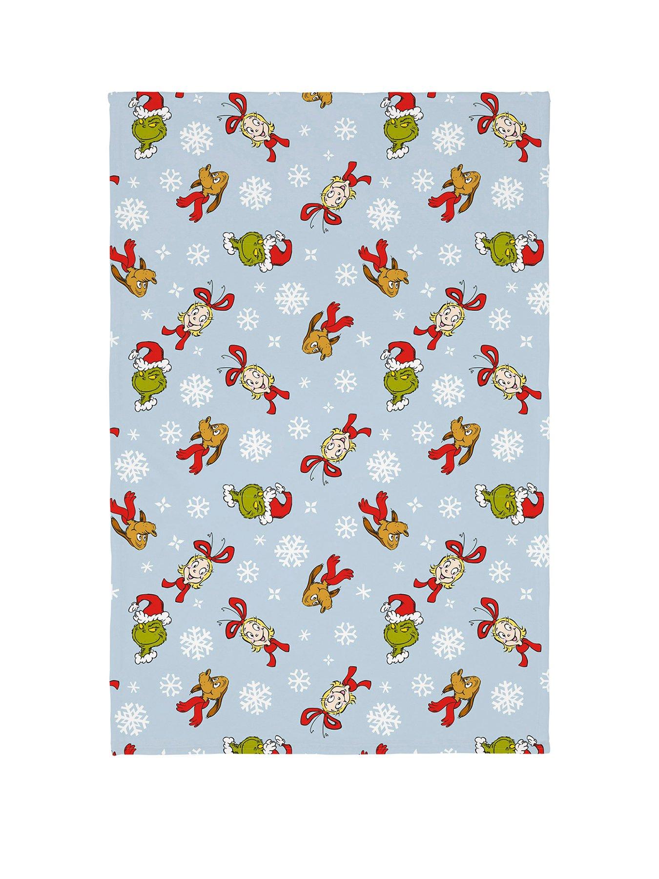  image of the-grinch-grinch-snowflakes-christmas-fleece-blanket
