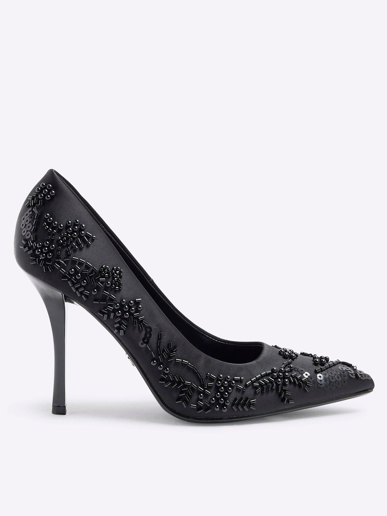 undefined Beaded Court Shoe - Black