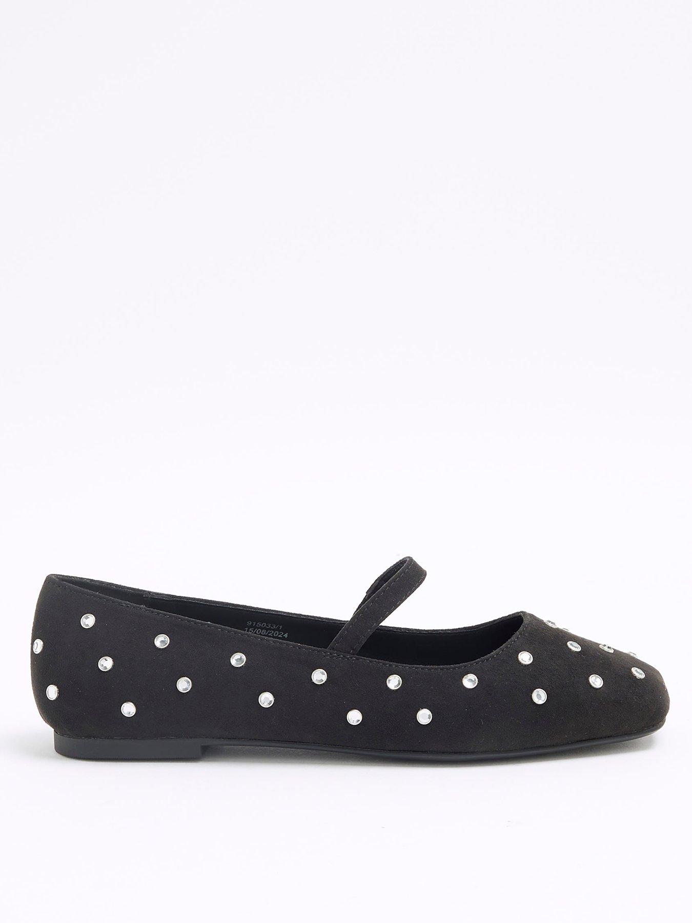 undefined Square Toe Mary Jane - Black