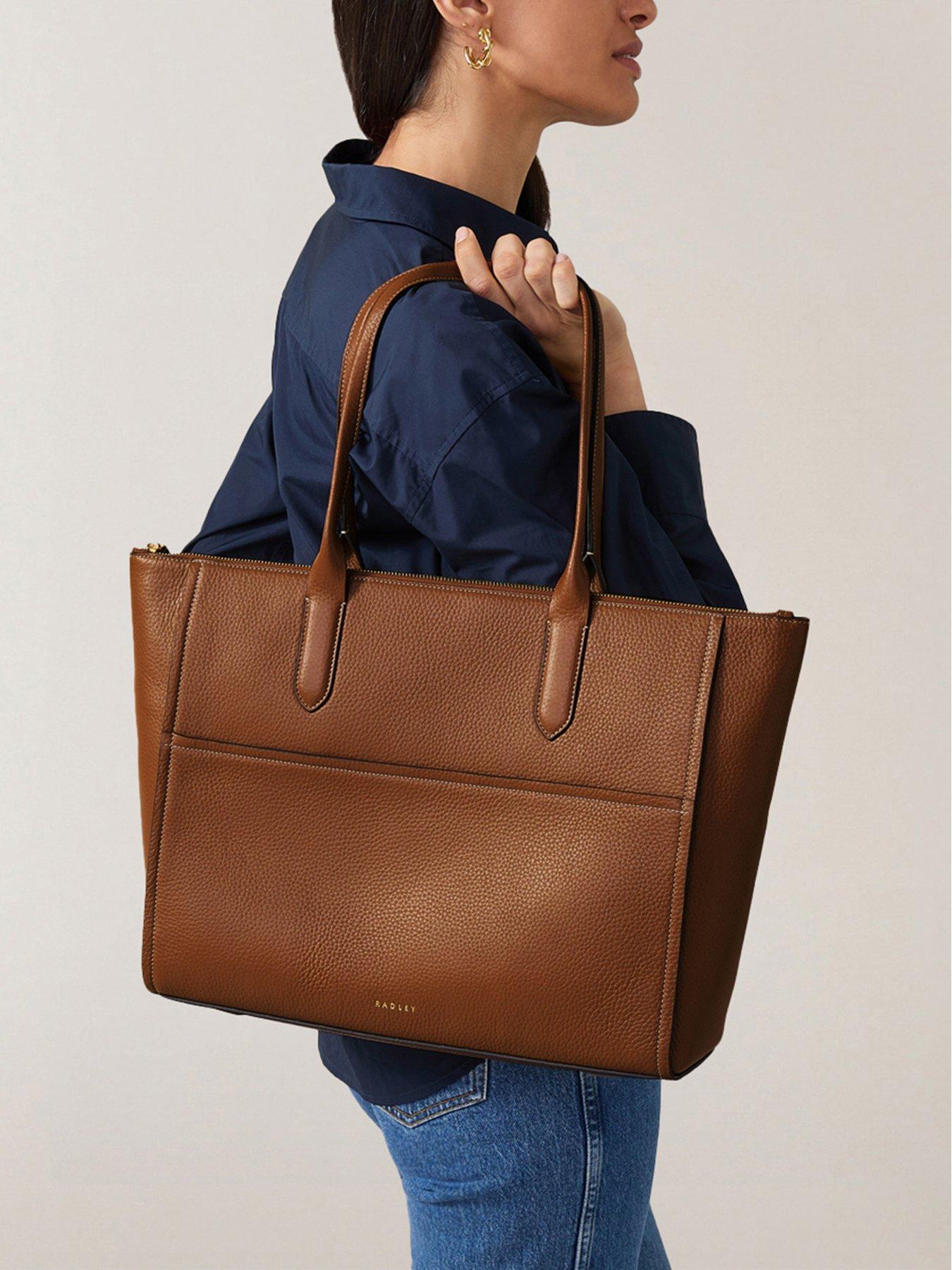  image of radley-oak-street-medium-ziptop-tote-bag-saddle