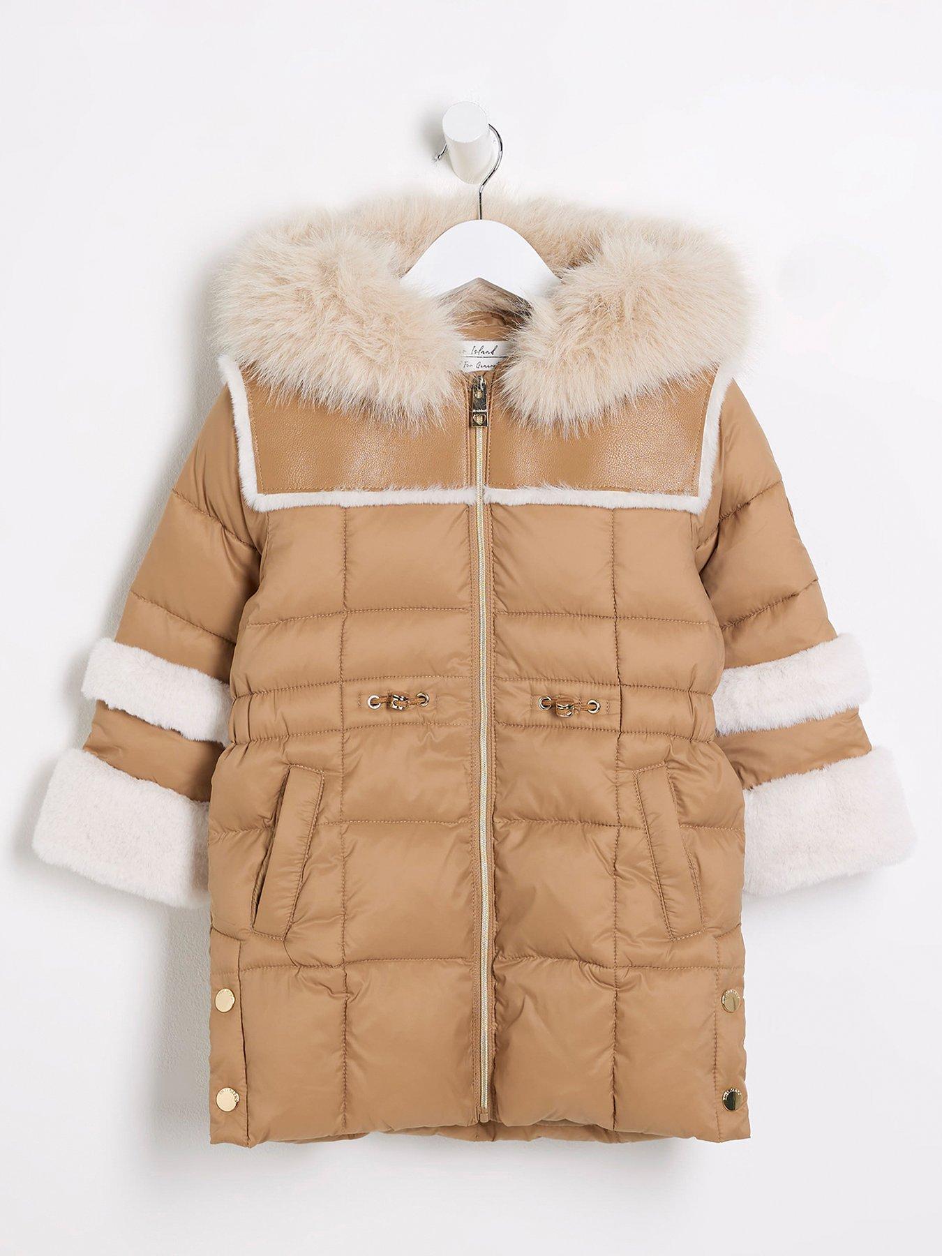 River island fur cuff coat on sale