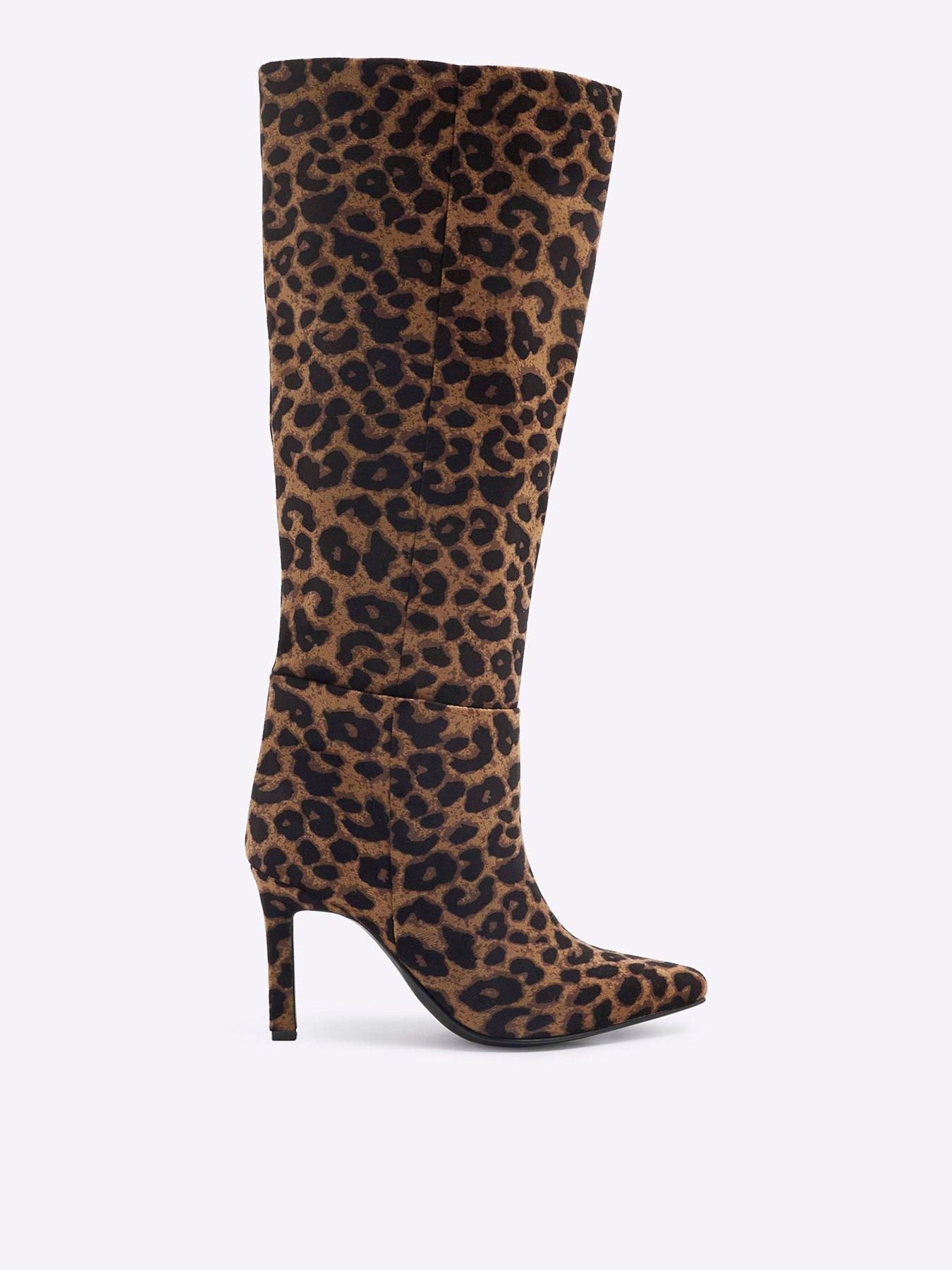 undefined Velvet High Leg Boot - Beige