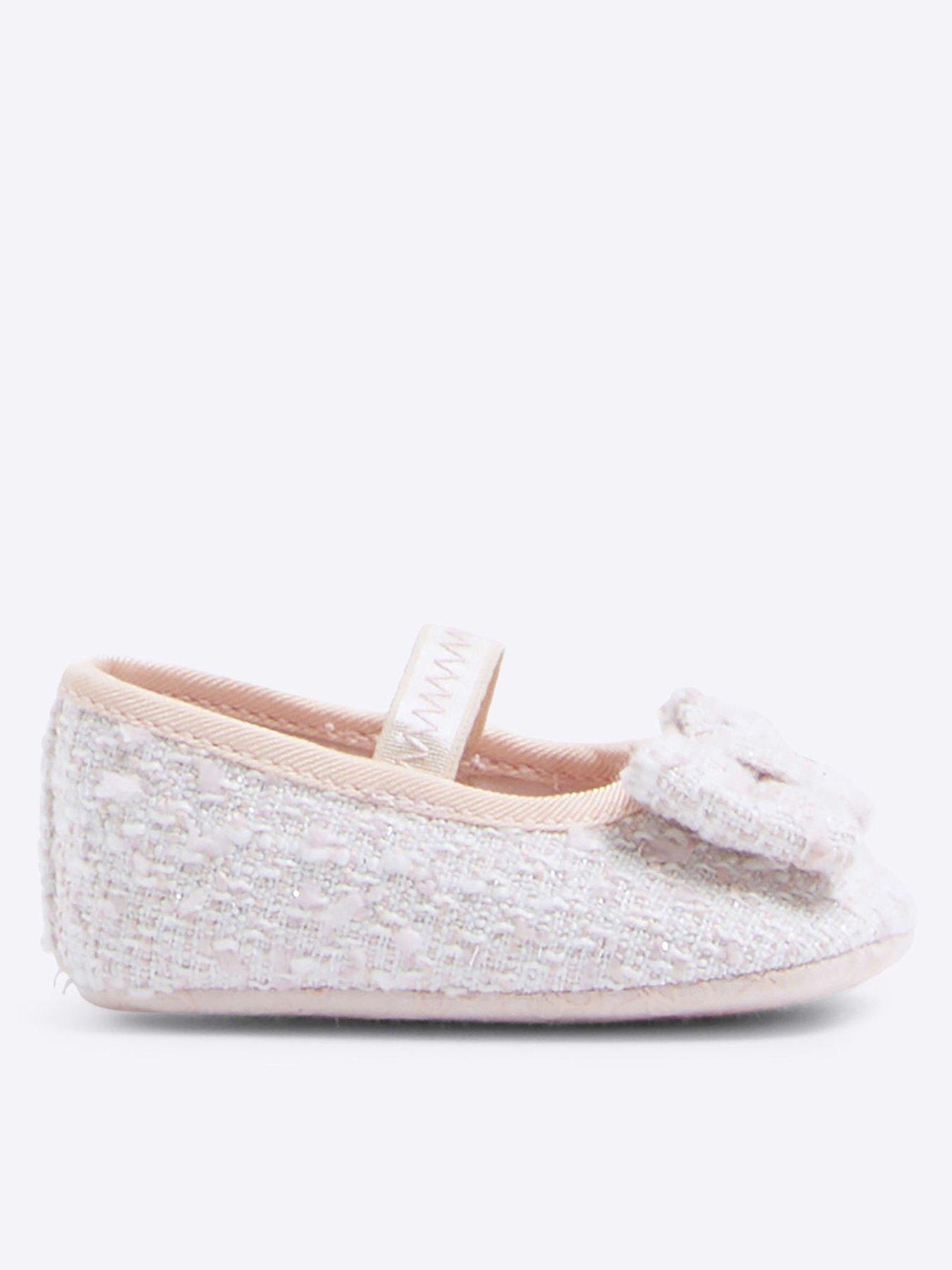 River Island Baby Bow Boucle Ballet Pumps littlewoods