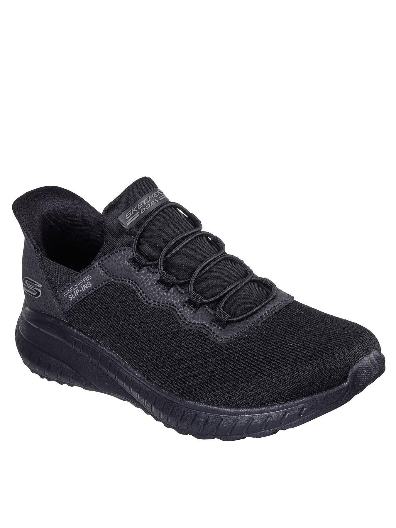  image of skechers-wide-fit-slip-ins-bobs-squad-sport-trainer-black