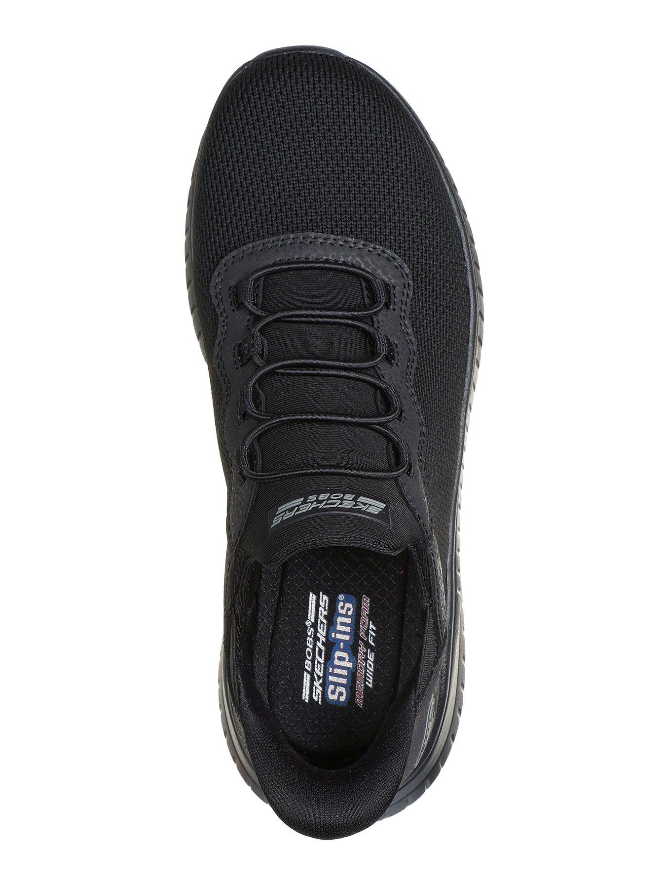 image of skechers-wide-fit-slip-ins-bobs-squad-sport-trainer-black