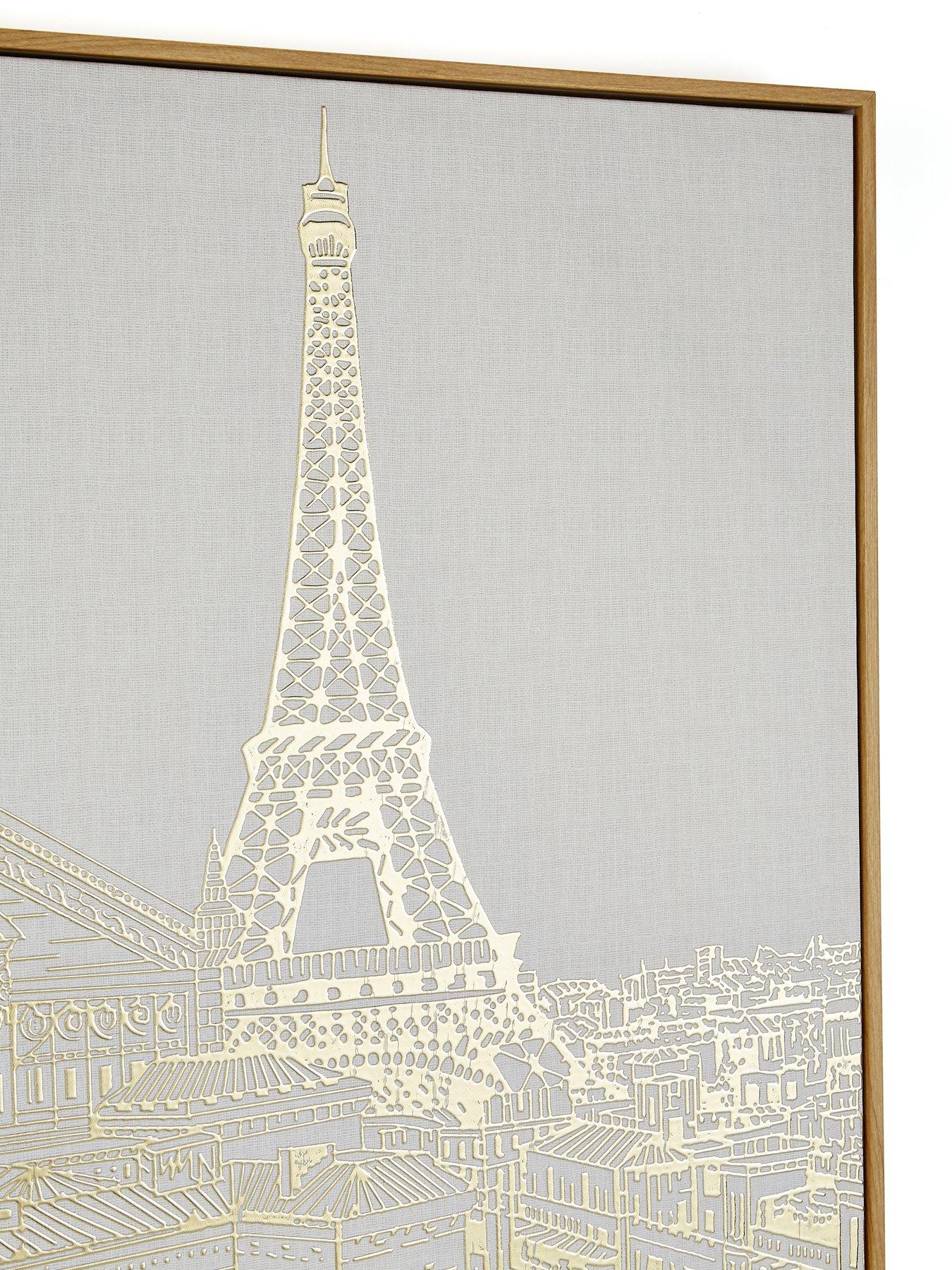  image of very-home-set-of-2-gold-foil-city-scape-capped-printed-canvas-wall-art