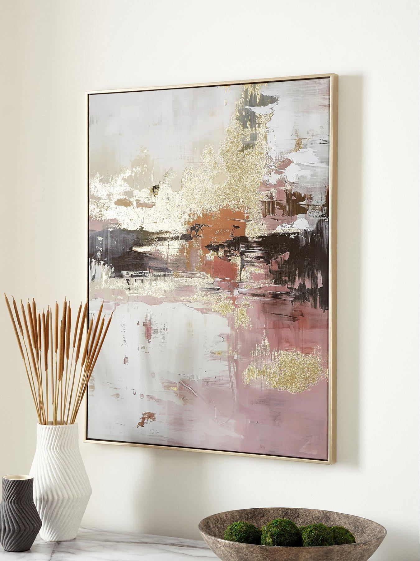 The Very Collection Smoked Abstract Gold Foil Printed Canvas Wall Art