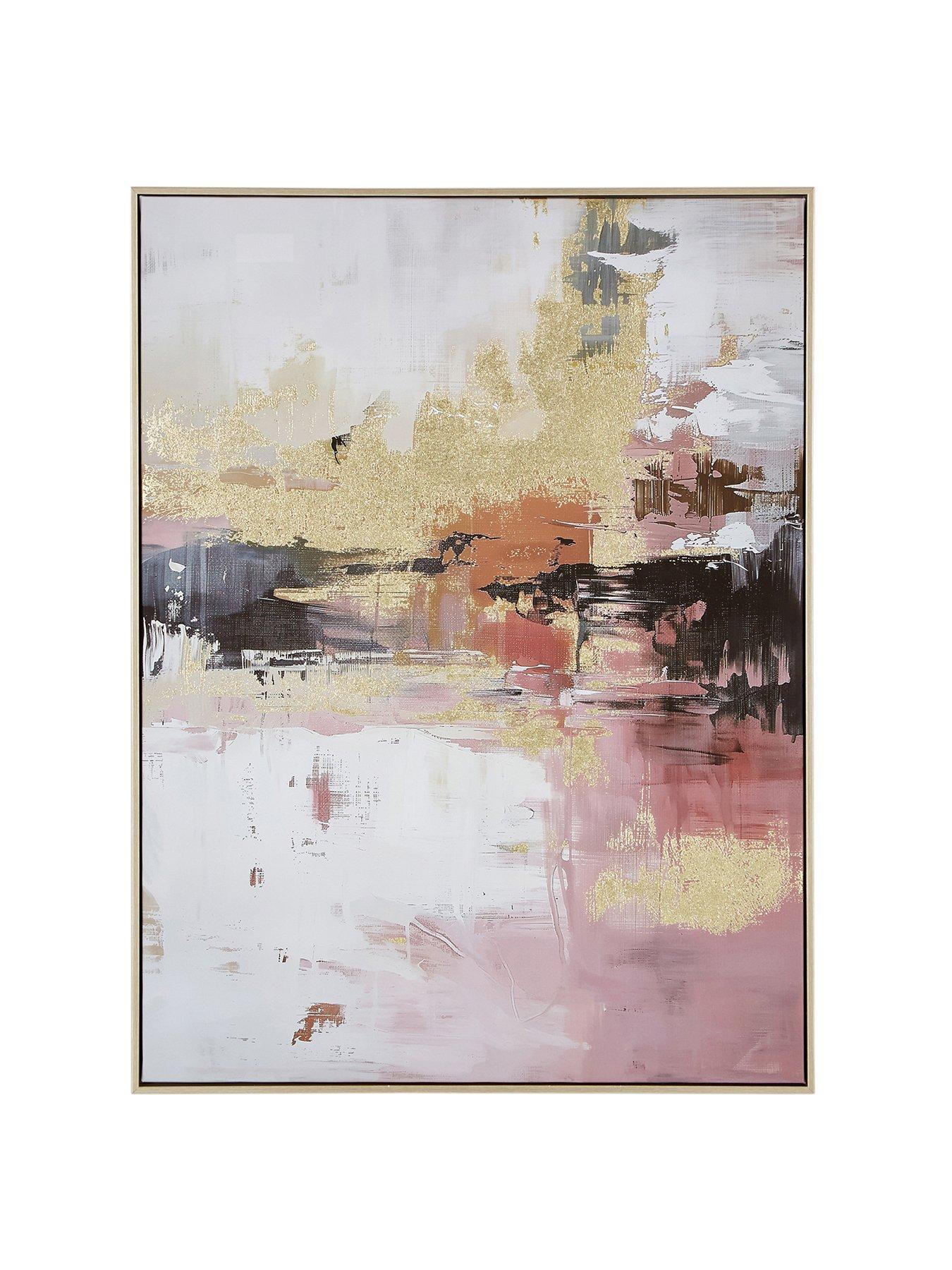 Image 2 of 6 of The Very Collection Smoked Abstract Gold Foil Printed Canvas Wall Art