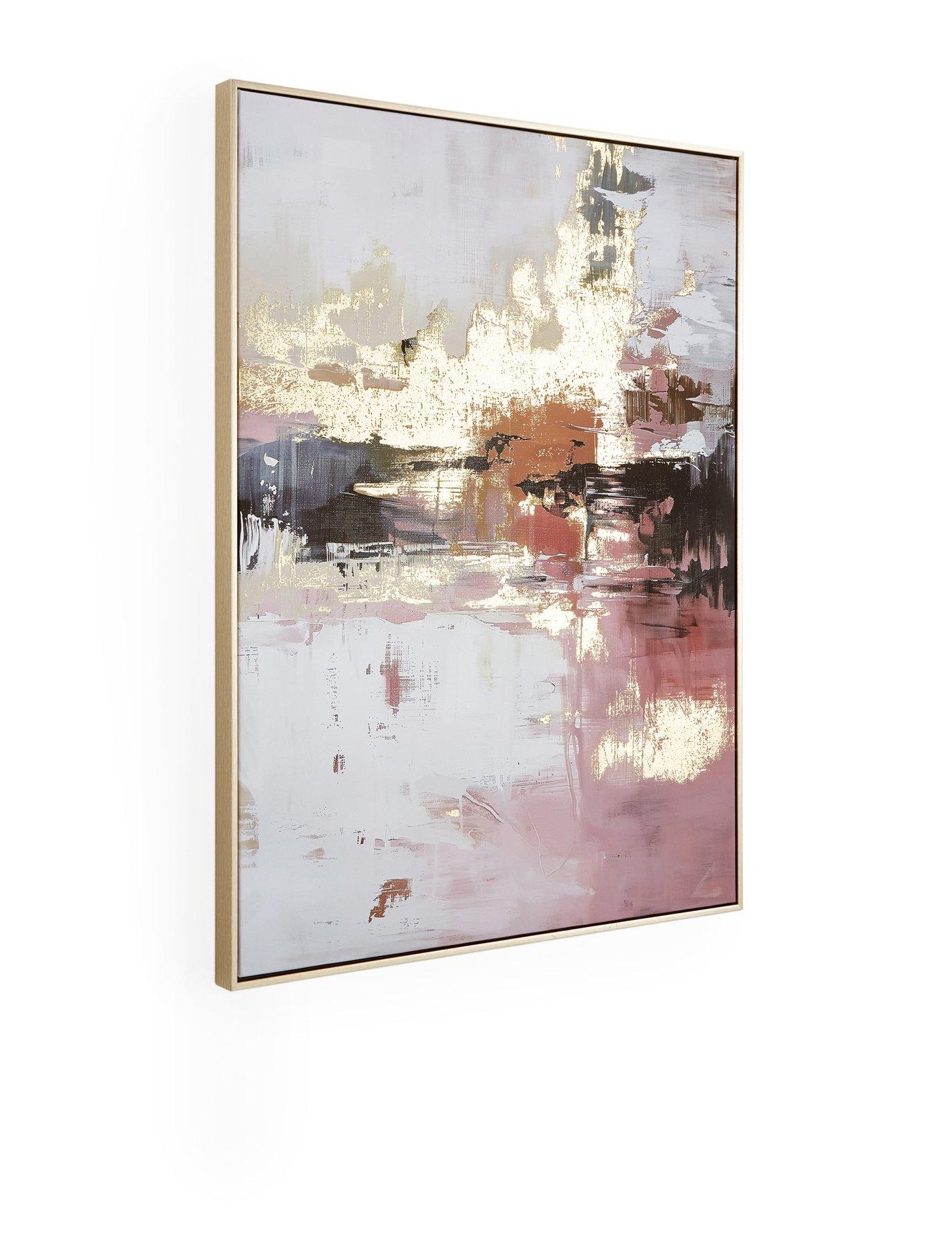 Image 3 of 6 of The Very Collection Smoked Abstract Gold Foil Printed Canvas Wall Art