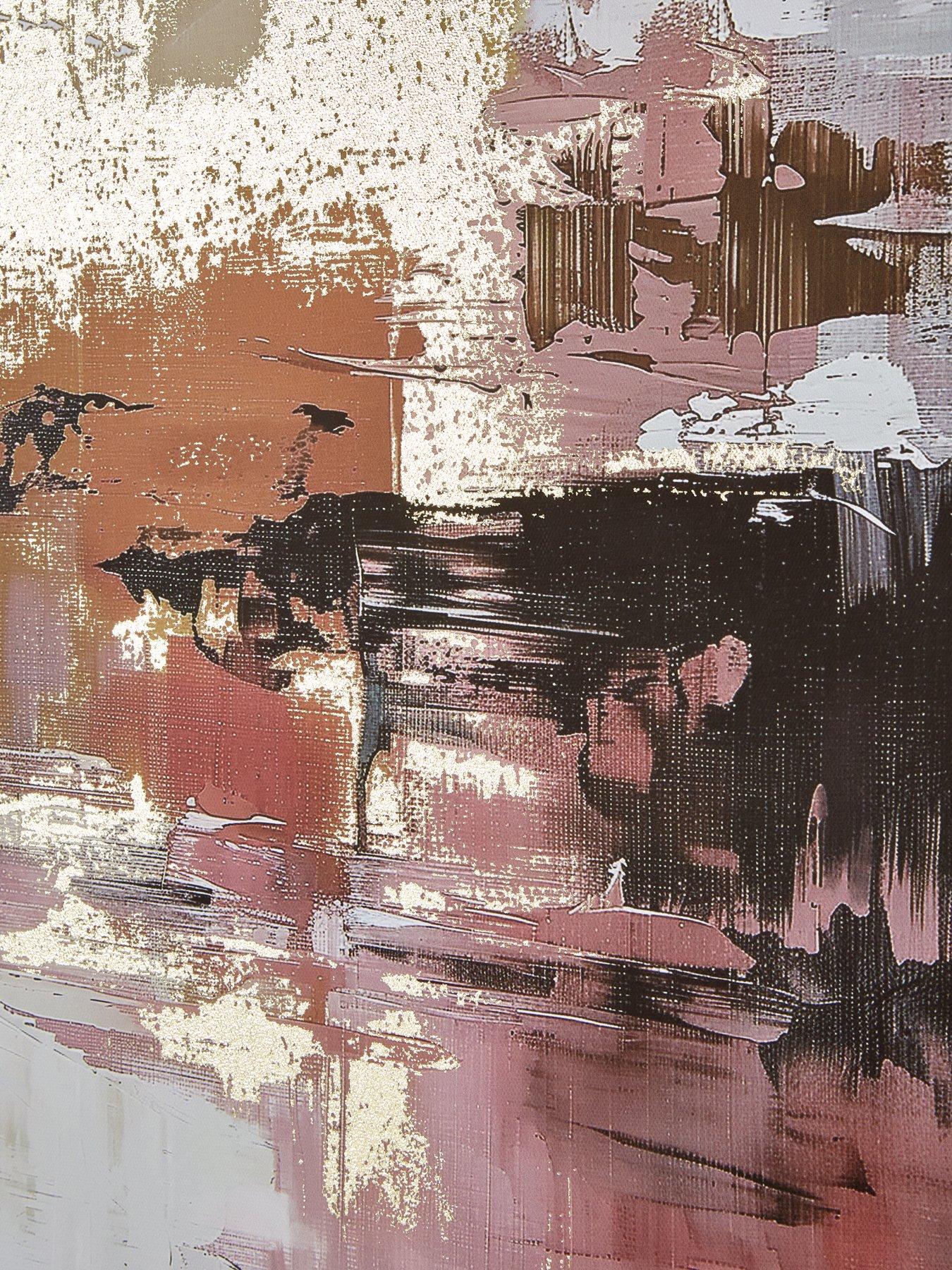 Image 6 of 6 of The Very Collection Smoked Abstract Gold Foil Printed Canvas Wall Art