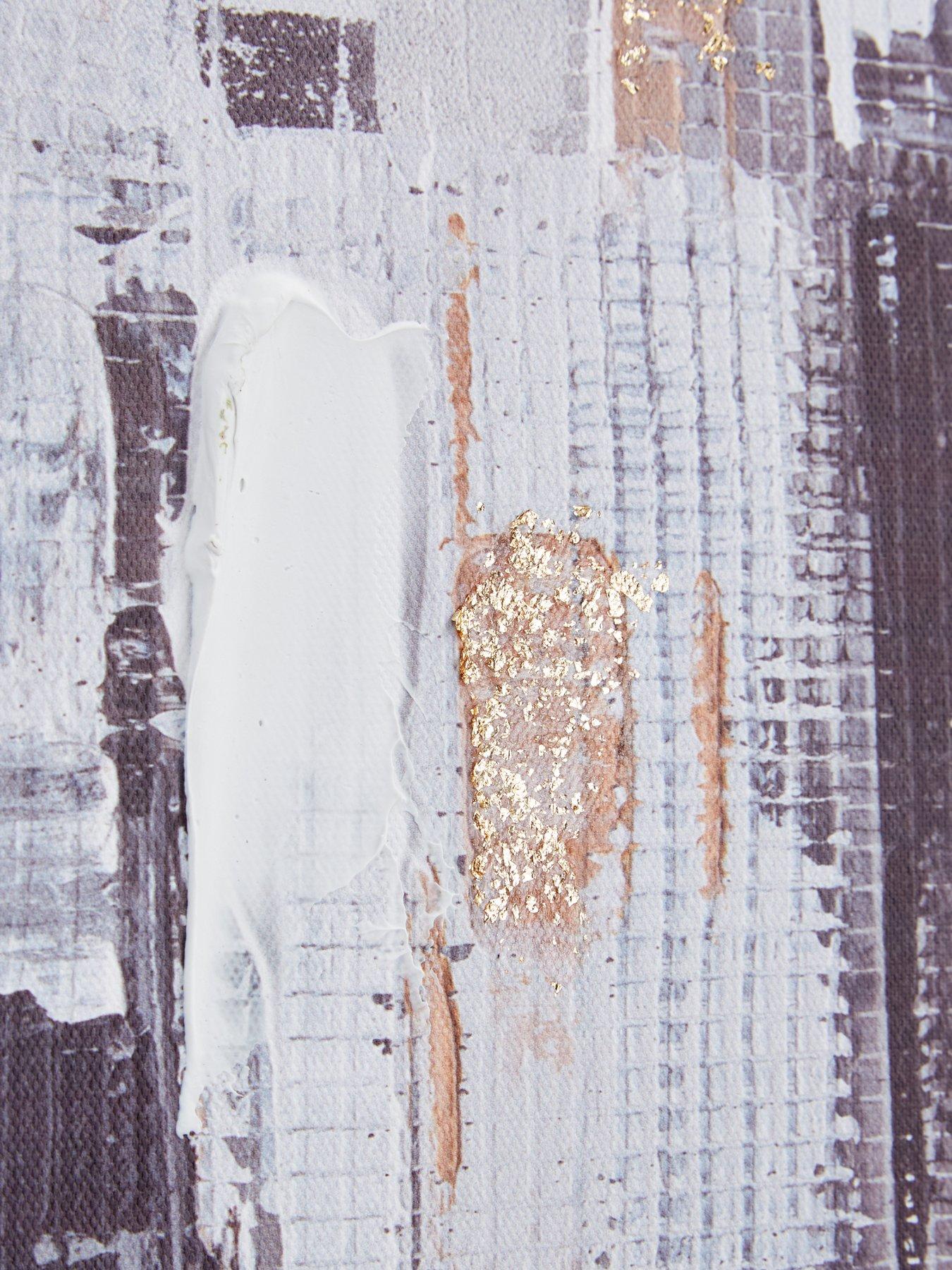 Image 6 of 6 of The Very Collection Capped City Landscape Foiled Canvas with Hand-Painted Embellishments