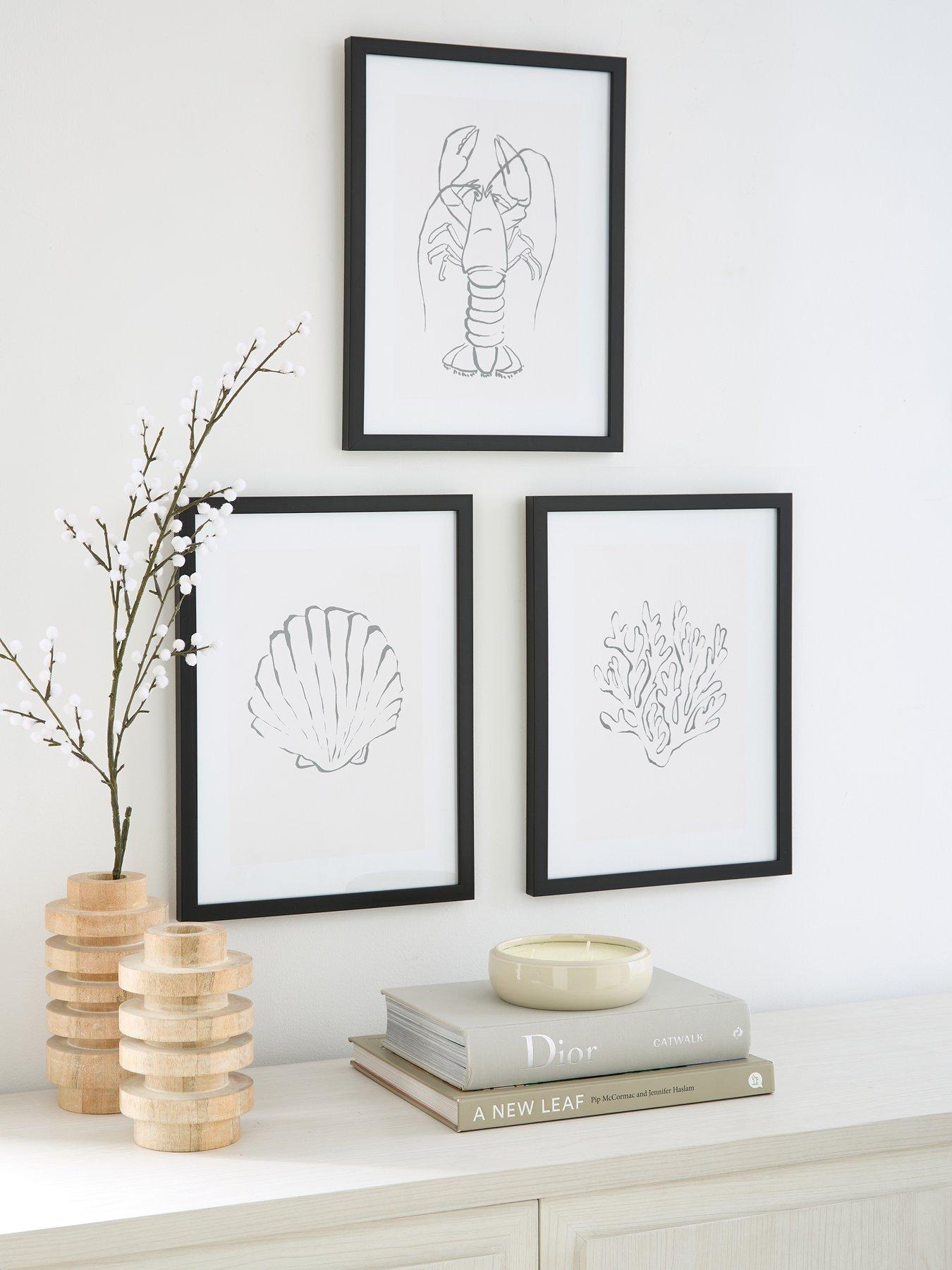 very-home-set-of-3-framed-sea-shell-art-prints