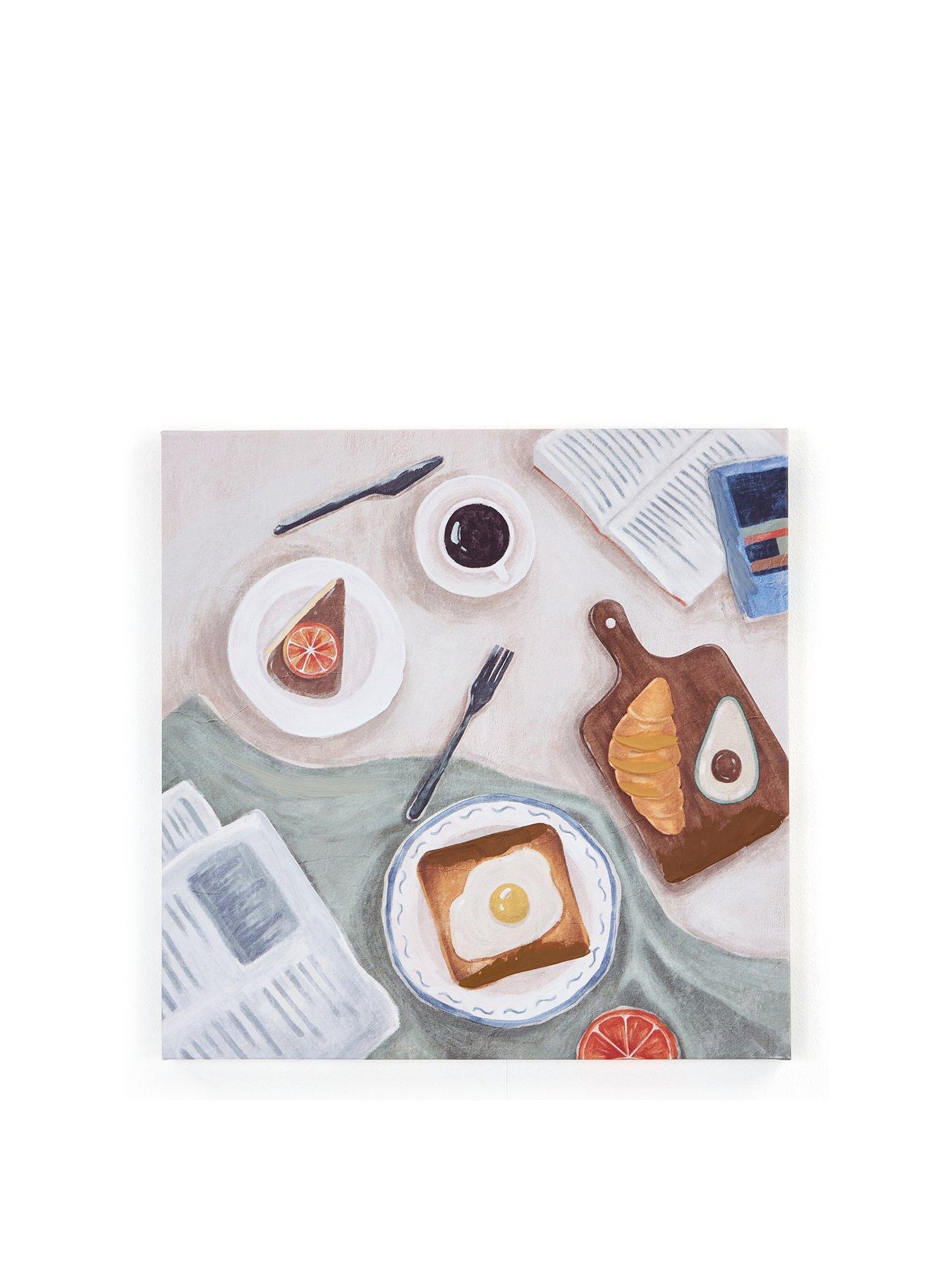  image of very-home-breakfast-printed-canvas-wall-art-with-hand-painted-details