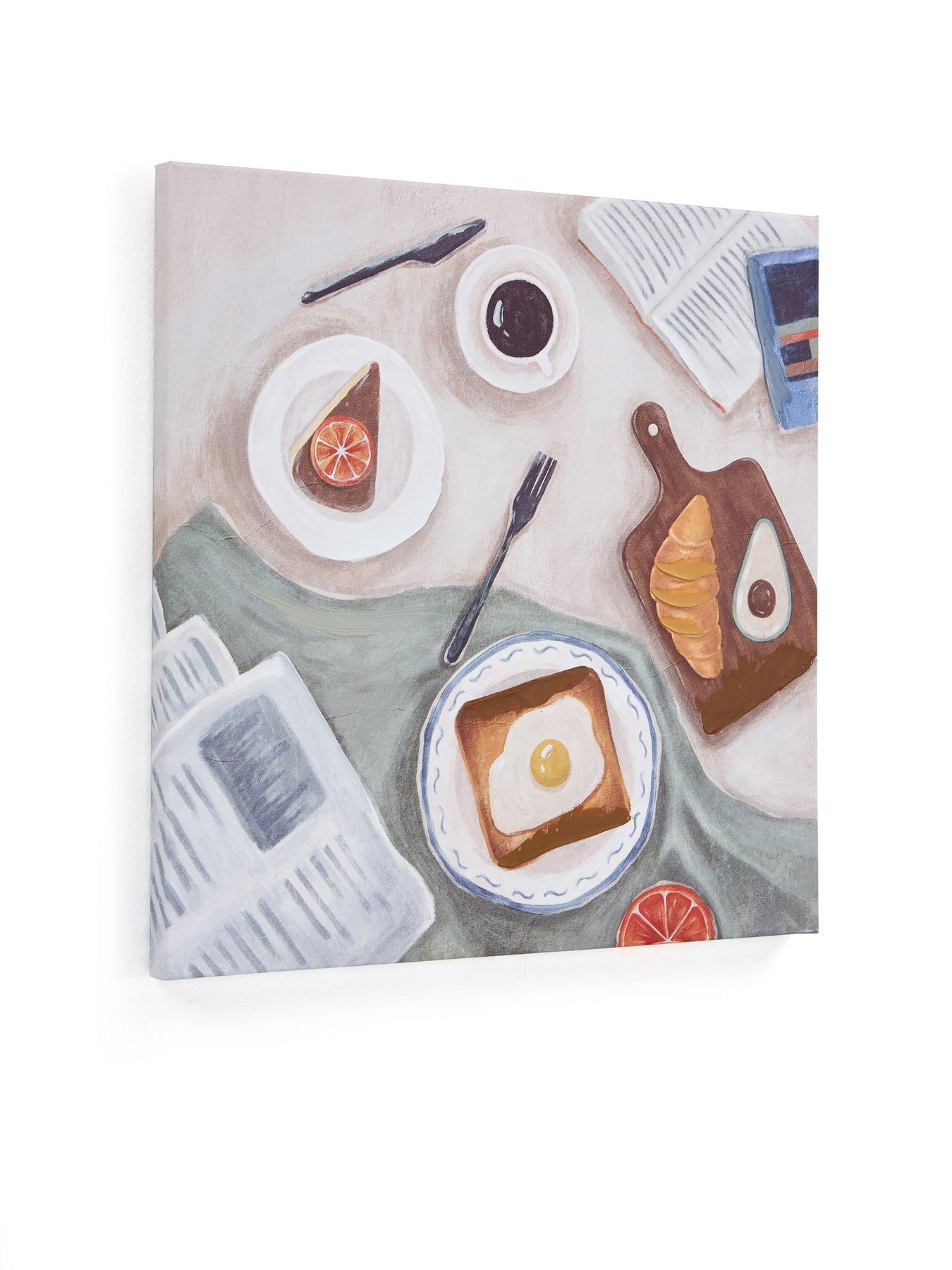  image of very-home-breakfast-printed-canvas-wall-art-with-hand-painted-details