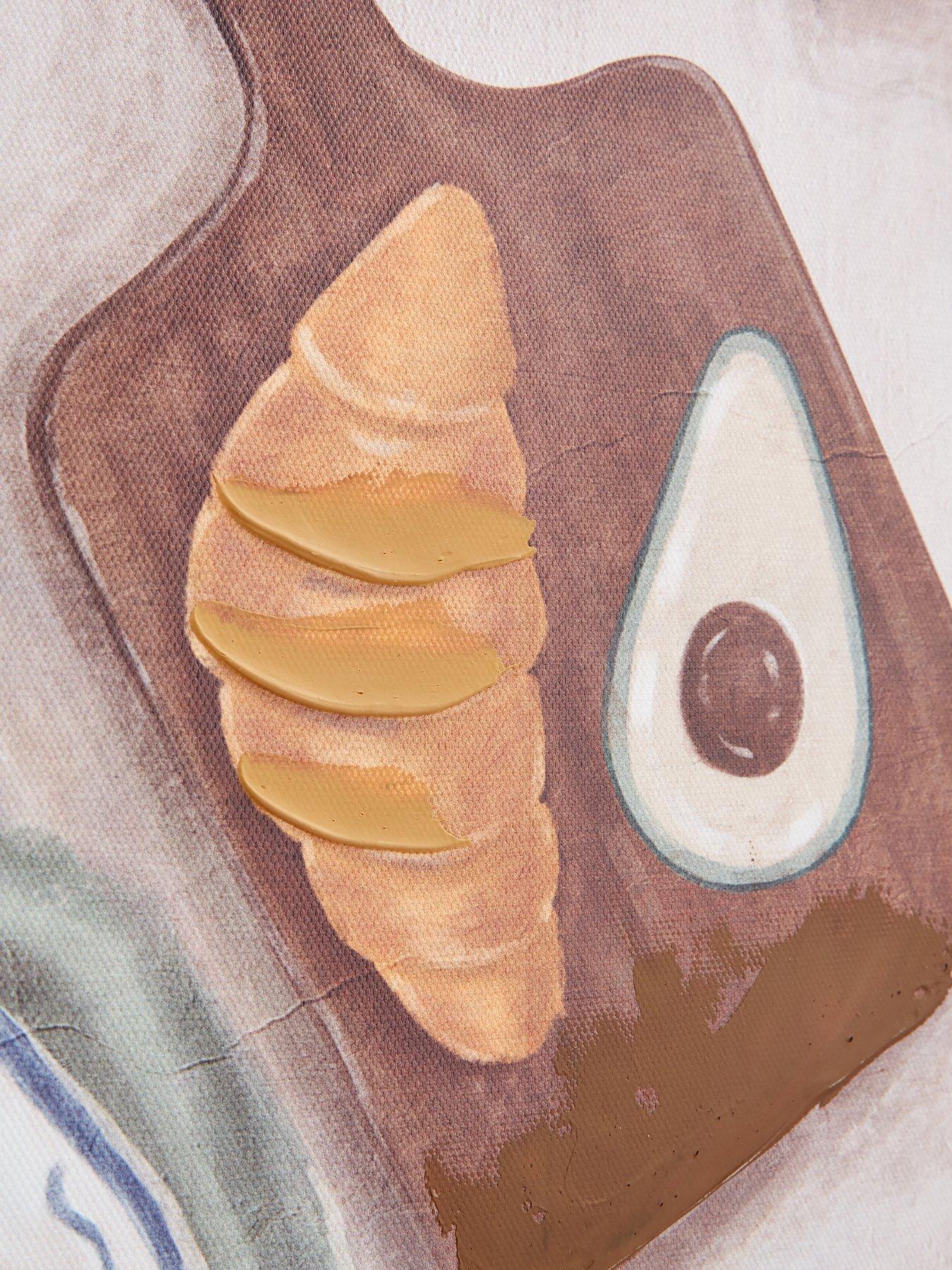  image of very-home-breakfast-printed-canvas-wall-art-with-hand-painted-details