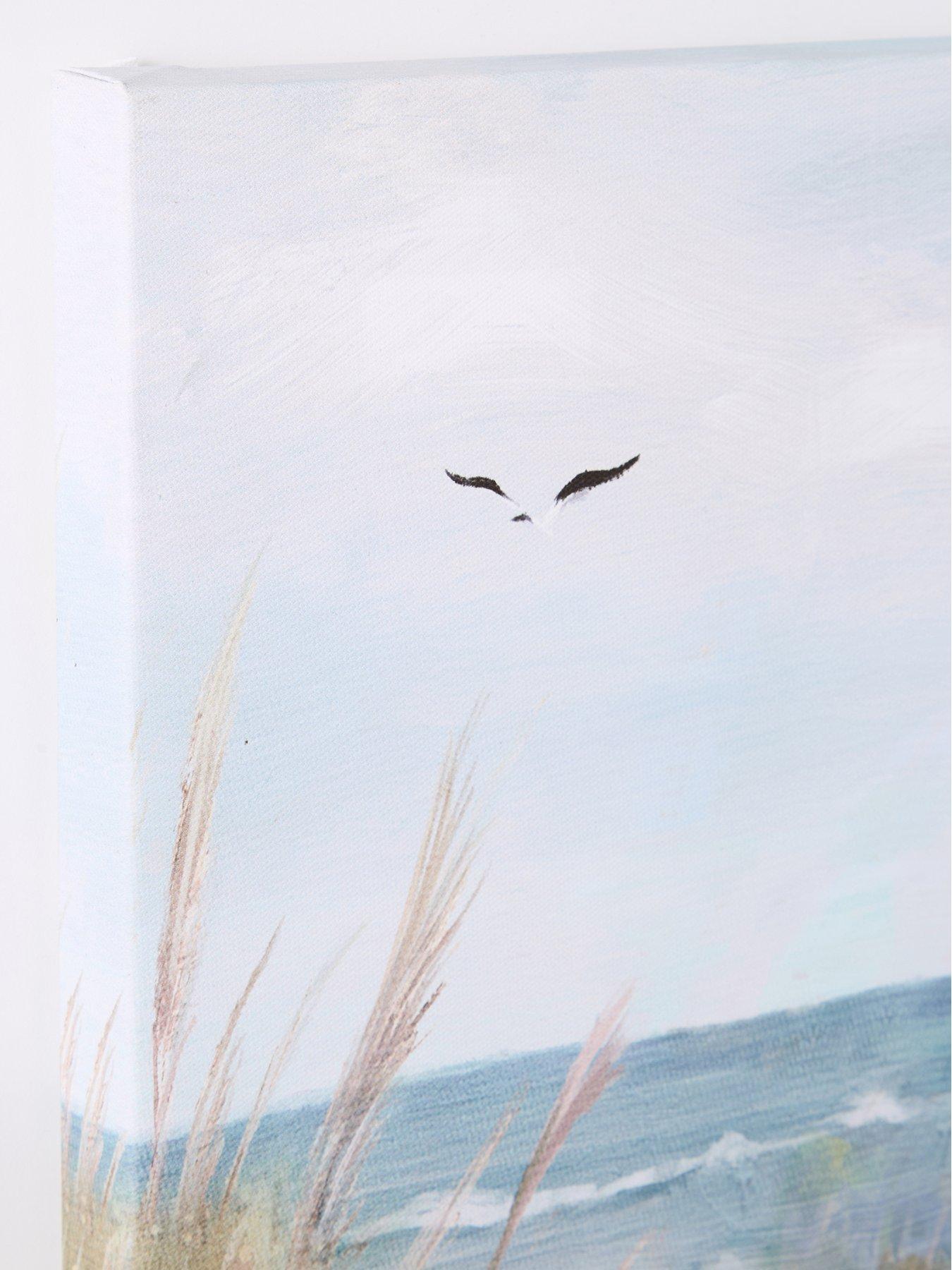  image of very-home-sandy-beach-printed-canvas-with-hand-paint-50x100cm
