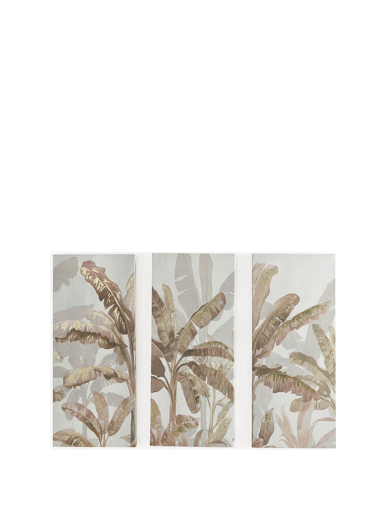 stillFront image of very-home-set-of-3-palm-tree-canvas-prints-with-gold-foil-embellishment