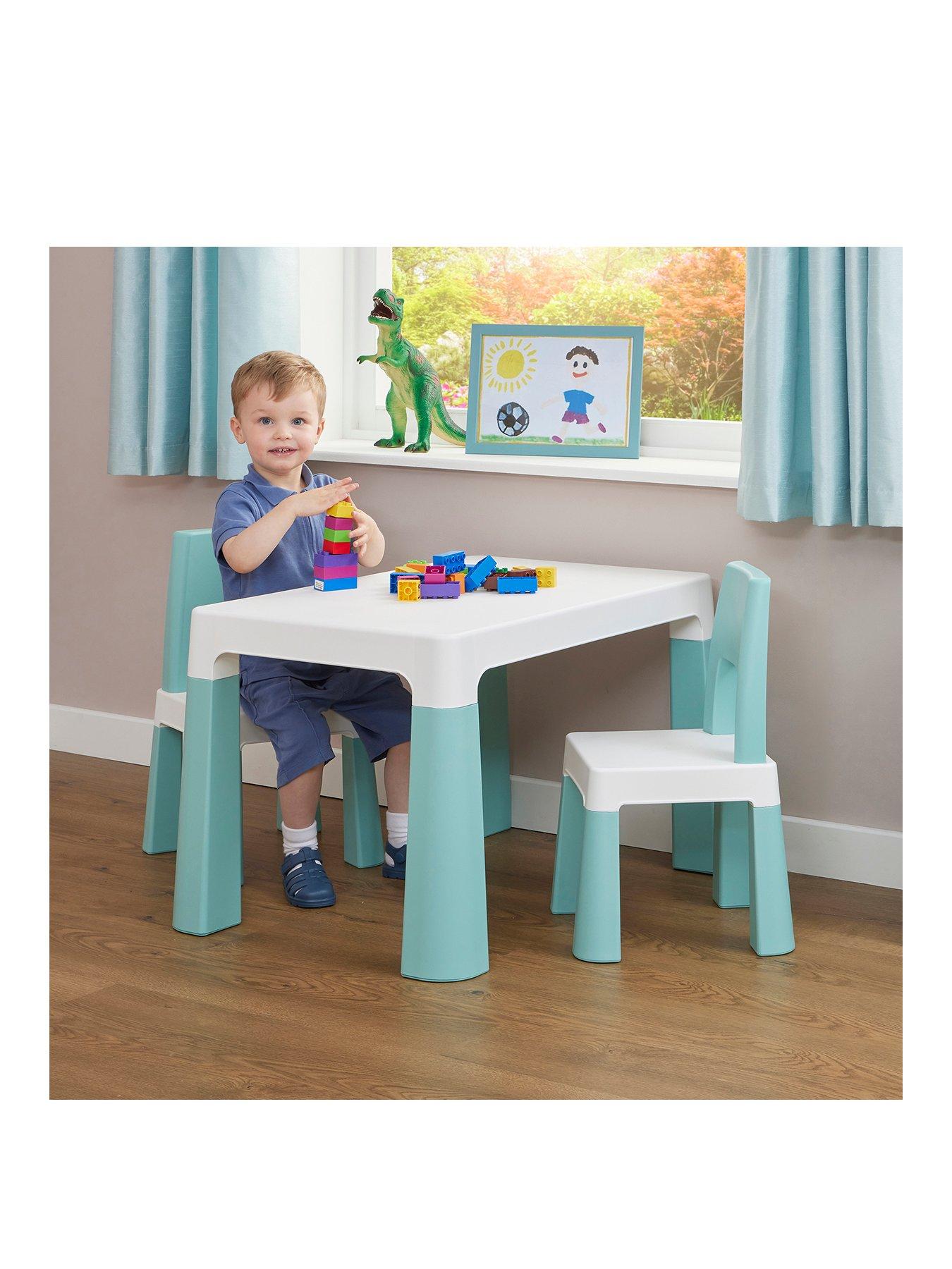 undefined Kids White/Forest Green Height Adjustable Table and 2 Chair Set