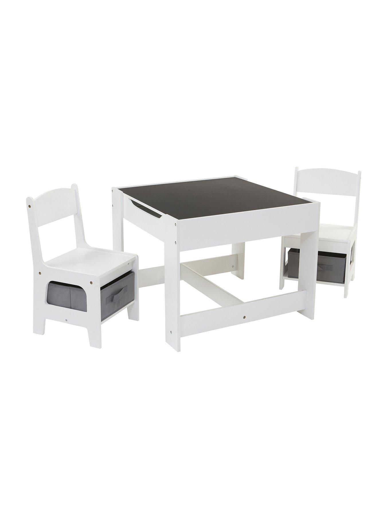  image of liberty-house-white-table-andnbspchairs-with-grey-storage-bins