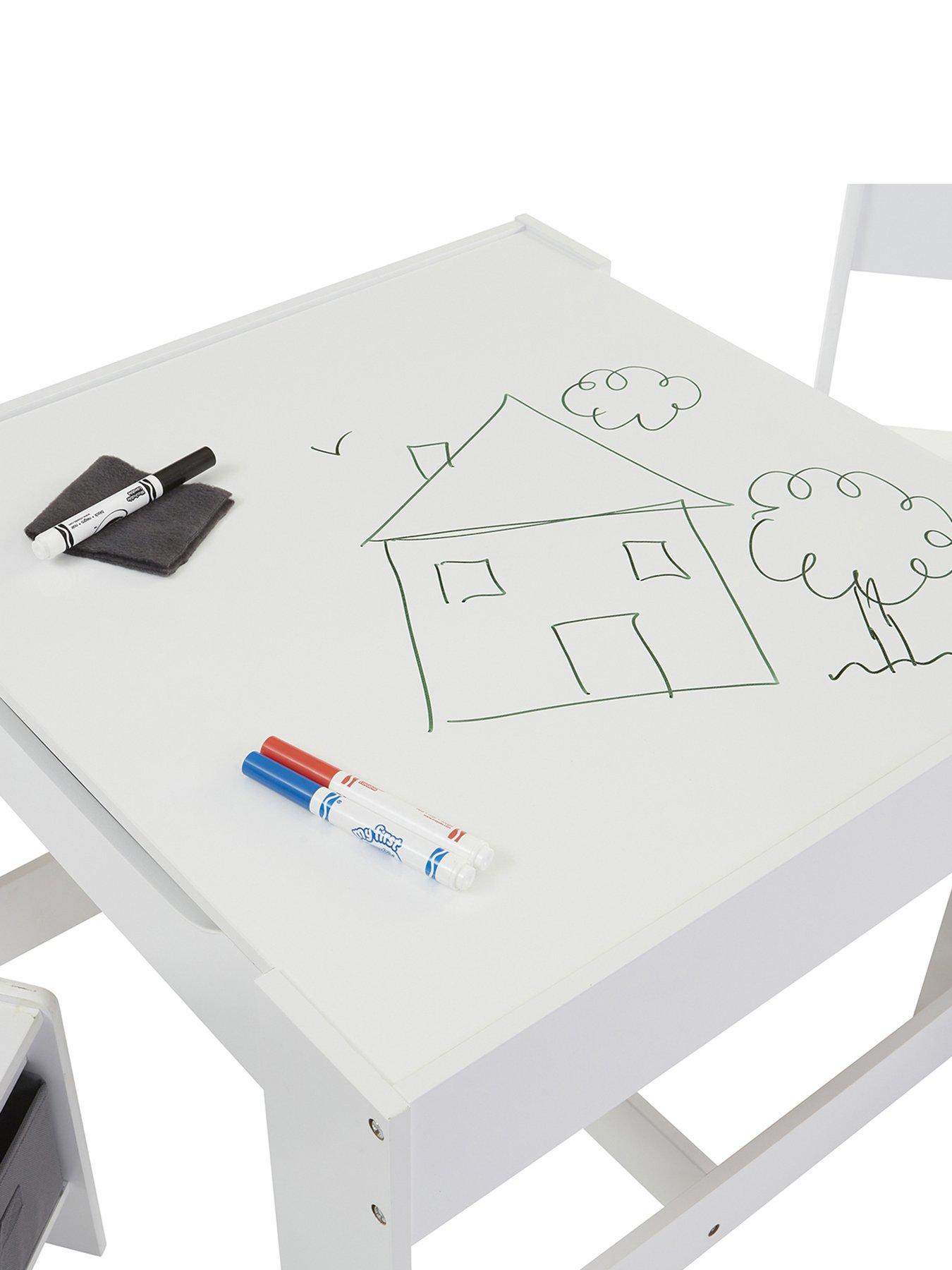  image of liberty-house-white-table-andnbspchairs-with-grey-storage-bins