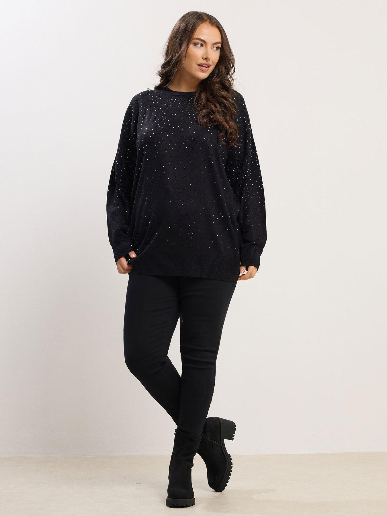 Image 3 of 4 of Yours Curve Fine Gauge Jumper - Black