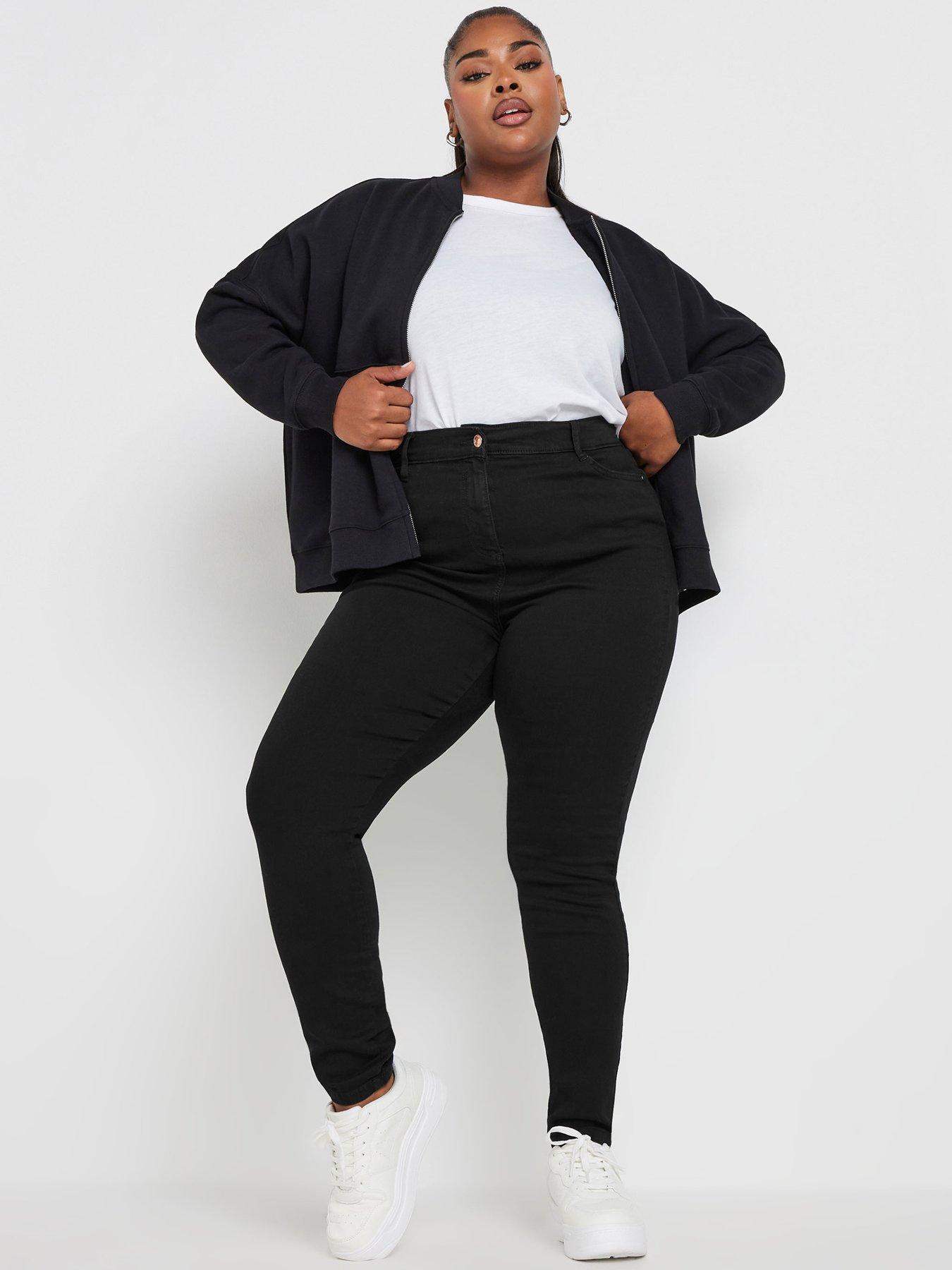 undefined Curve Ava 34" Skinny Jeans - Black